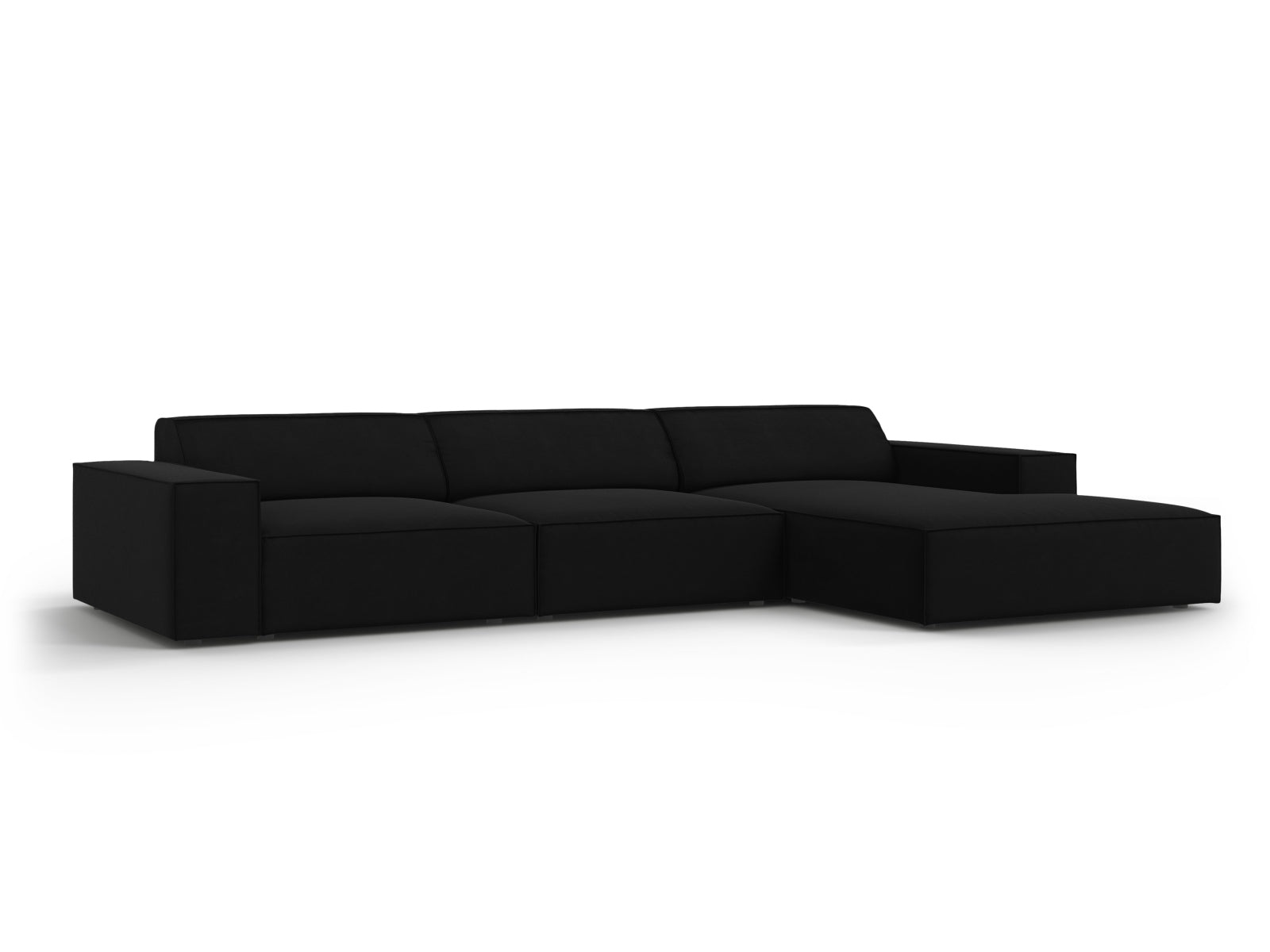 Erleben Sie das Jodie Velour Ecksofa rechts von Micadoni – ein modulares 4-Sitzer Sofa, das Eleganz und Flexibilität für Ihr Zuhause vereint.