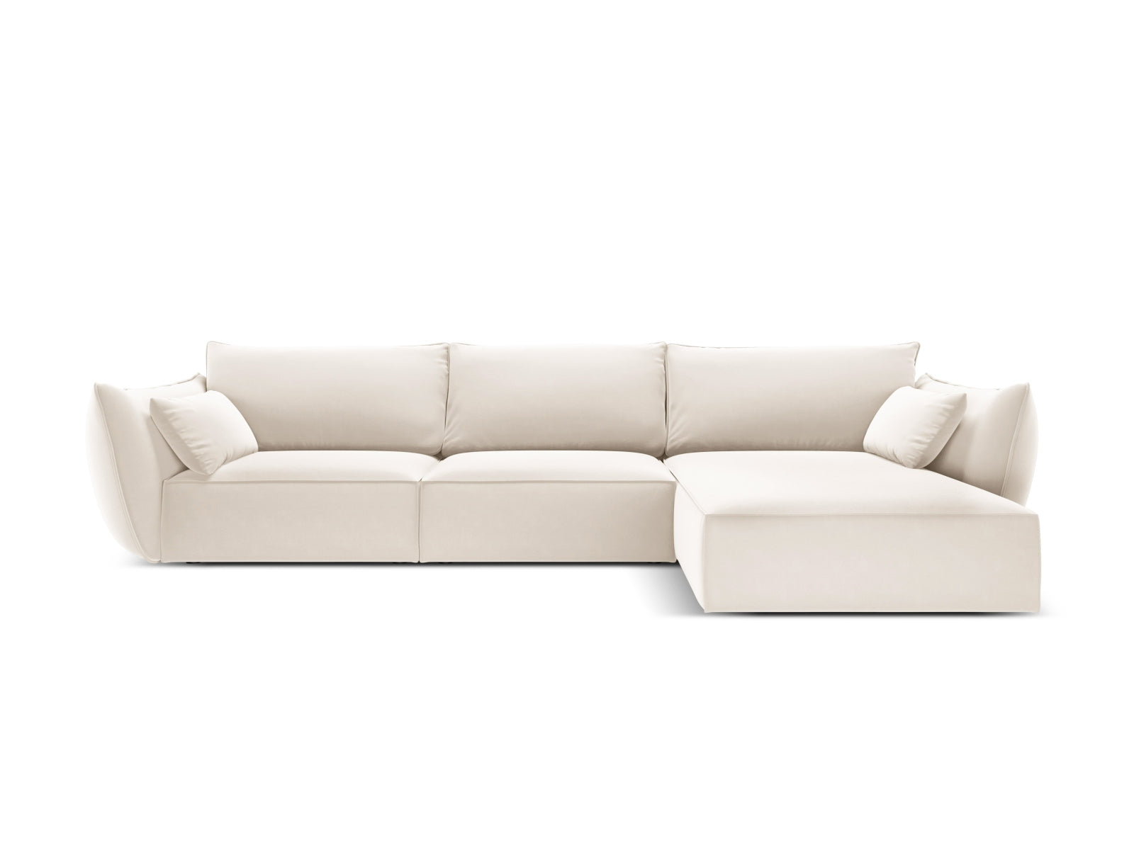 Kaelle Velour Ecksofa rechts 4 Sitzer in Light Beige präsentiert im Onlineshop von KAQTU Design AG. Ecksofa rechts ist von Micadoni