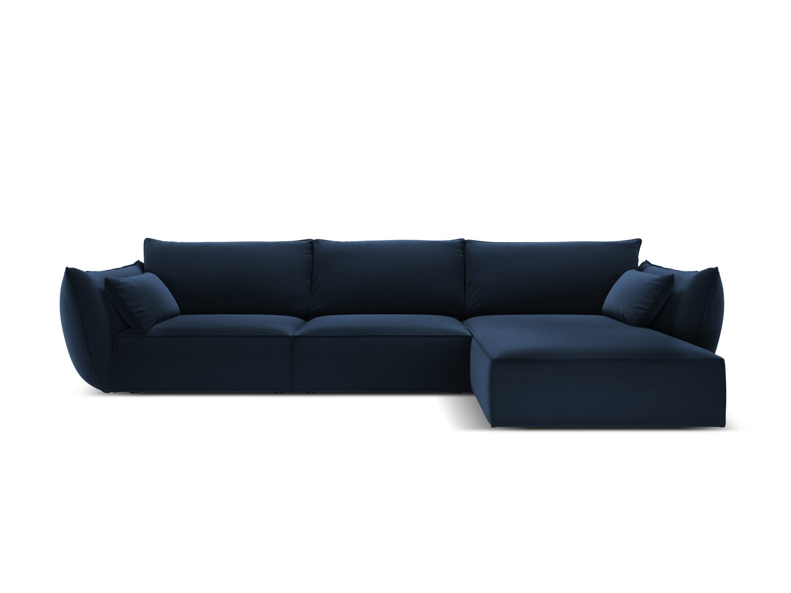 Kaelle Velour Ecksofa rechts 4 Sitzer in Royal Blue-Bluvel präsentiert im Onlineshop von KAQTU Design AG. L-Sofa rechts ist von Micadoni