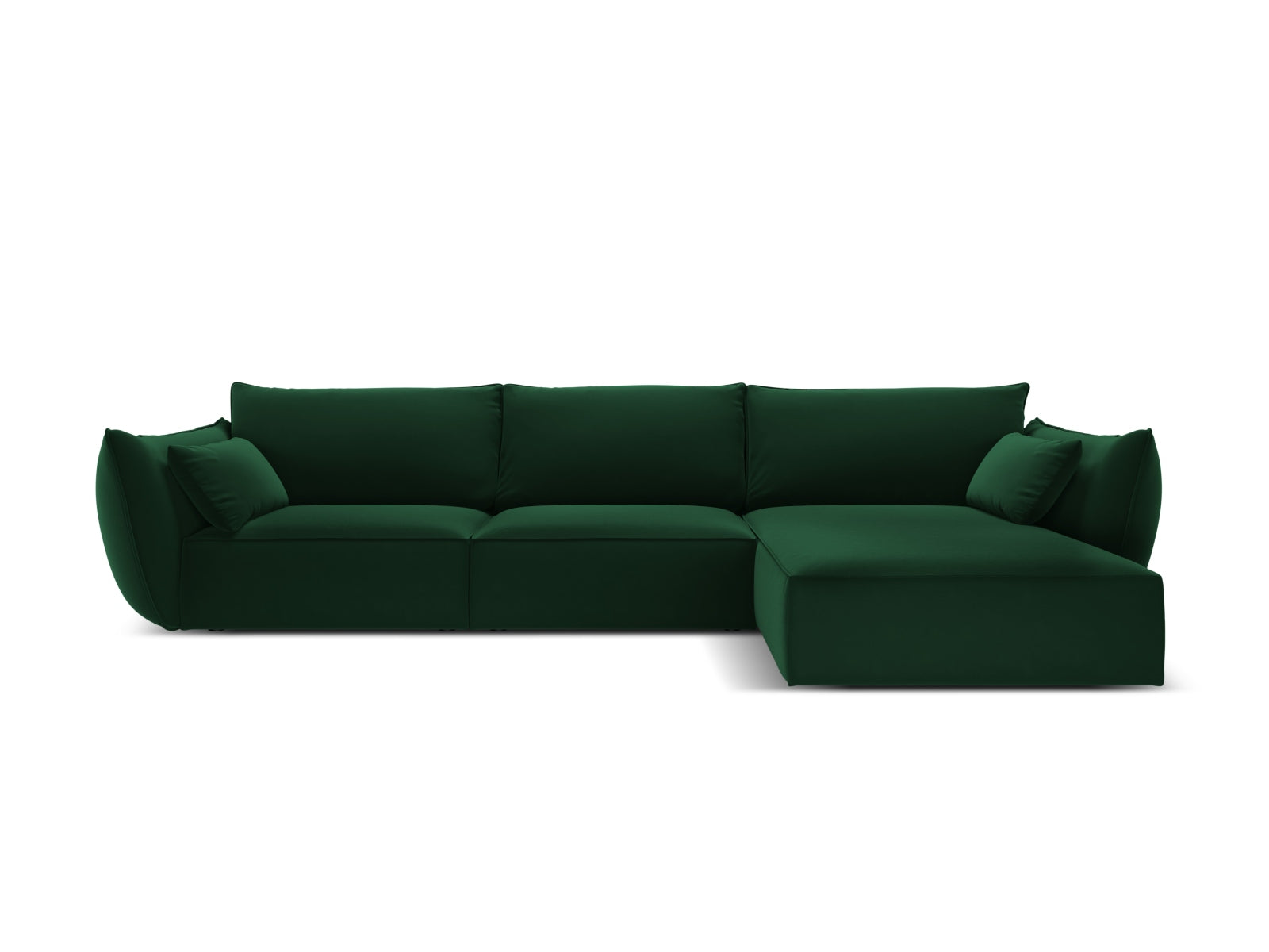 Kaelle Velour Ecksofa rechts 4 Sitzer in Bottle Green-Bluvel präsentiert im Onlineshop von KAQTU Design AG. L-Sofa rechts ist von Micadoni