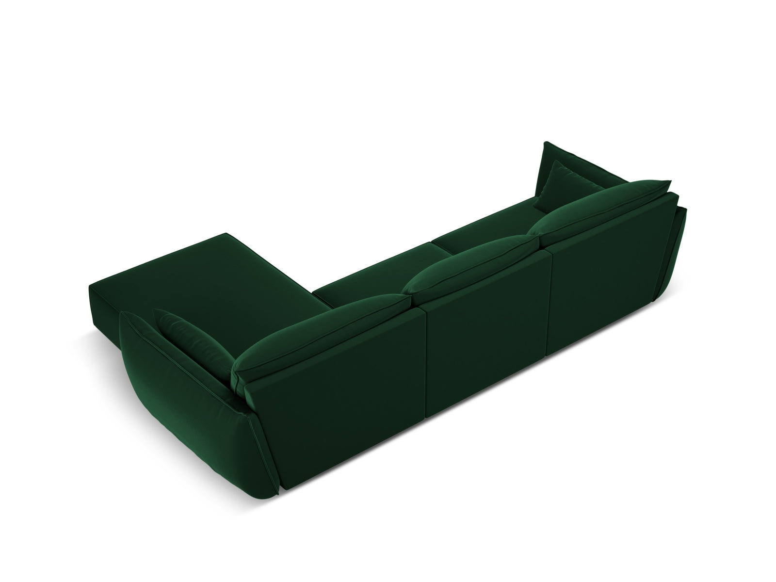 Kaelle Velour Ecksofa rechts 4 Sitzer in Bottle Green-Bluvel präsentiert im Onlineshop von KAQTU Design AG. L-Sofa rechts ist von Micadoni