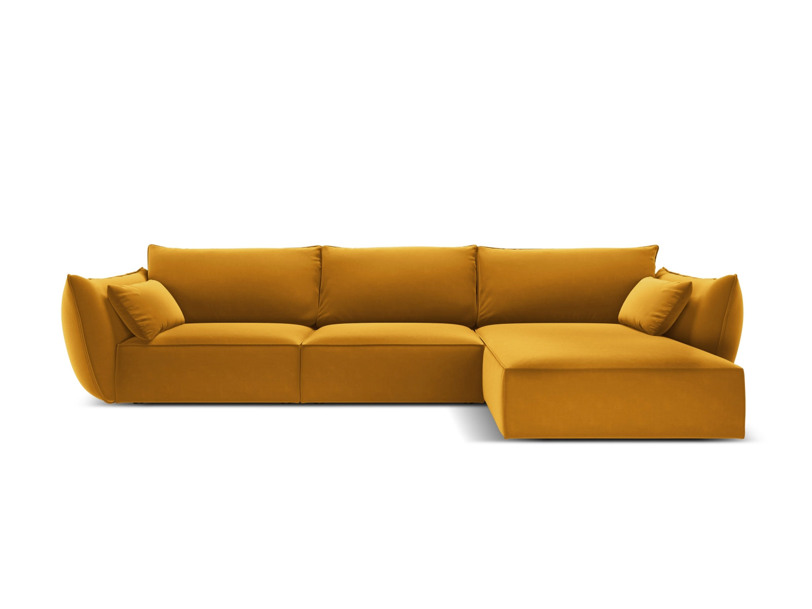 Kaelle Velour Ecksofa rechts 4 Sitzer in Yellow präsentiert im Onlineshop von KAQTU Design AG. Ecksofa rechts ist von Micadoni