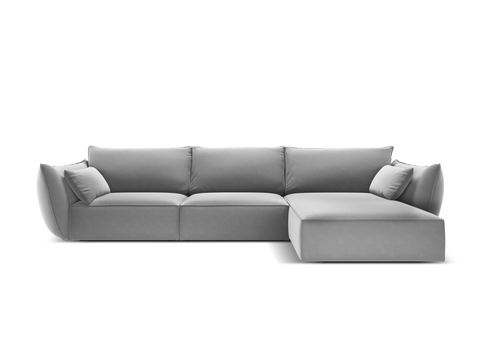Kaelle Velour Ecksofa rechts 4 Sitzer in Grey präsentiert im Onlineshop von KAQTU Design AG. Ecksofa rechts ist von Micadoni