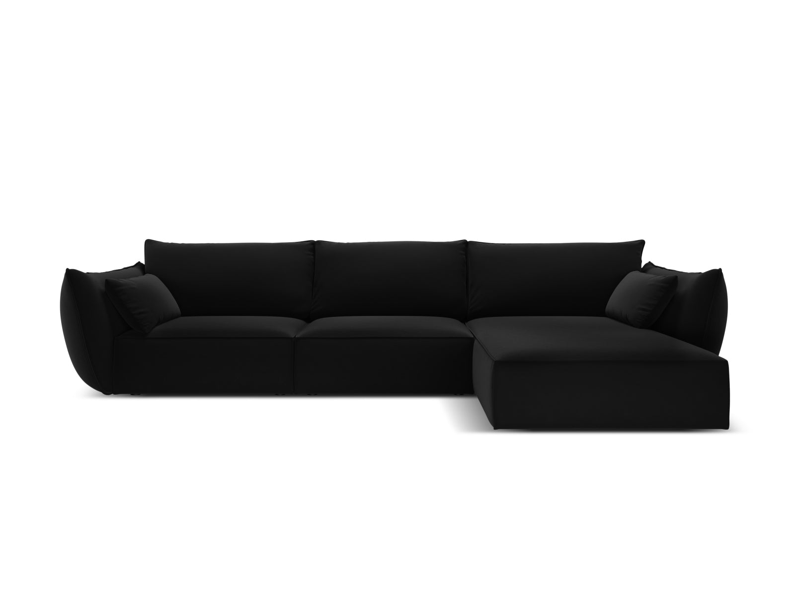 Kaelle Velour Ecksofa rechts 4 Sitzer in Black präsentiert im Onlineshop von KAQTU Design AG. Ecksofa rechts ist von Micadoni