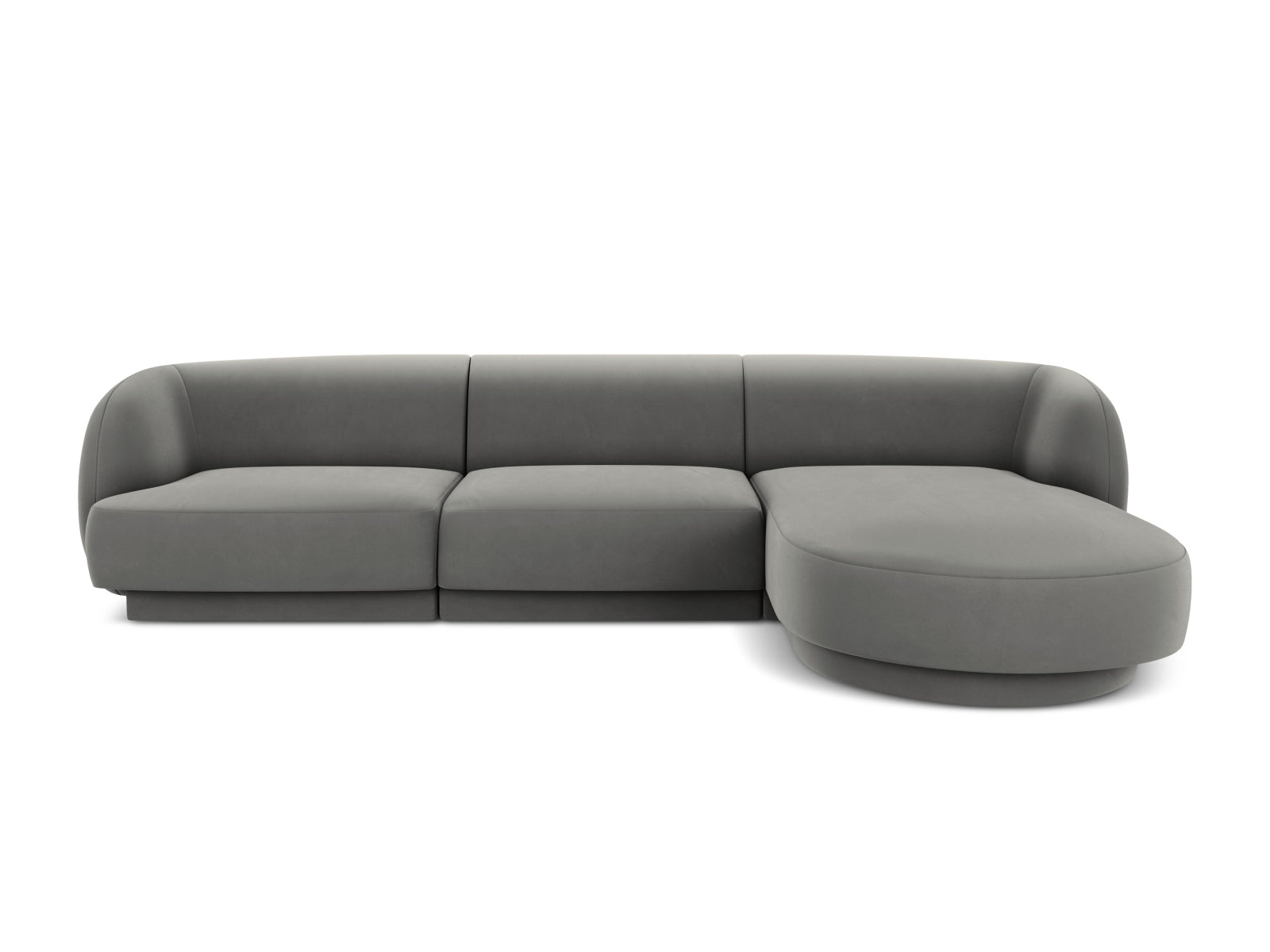 Miley Velour Ecksofa rechts 4 Sitzer in Light Grey präsentiert im Onlineshop von KAQTU Design AG. Ecksofa rechts ist von Micadoni