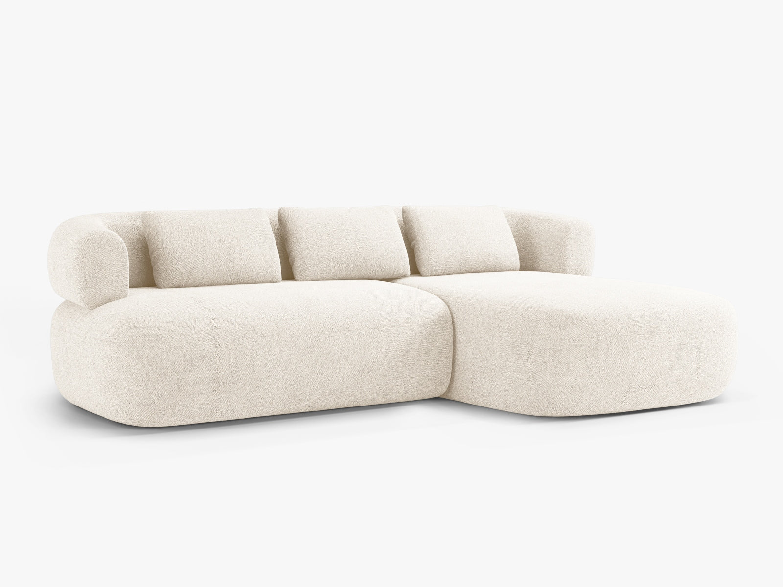 Entdecken Sie das stilvolle Jenny Boucle Ecksofa rechts 5 Sitzer von Micadoni – der perfekte Komfort für Ihr modernes Wohnzimmer!