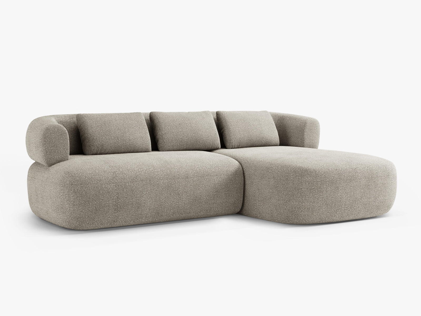 Entdecken Sie das stilvolle Jenny Boucle Ecksofa rechts 5 Sitzer von Micadoni – ideal für Komfort und Eleganz in Ihrem Wohnzimmer.