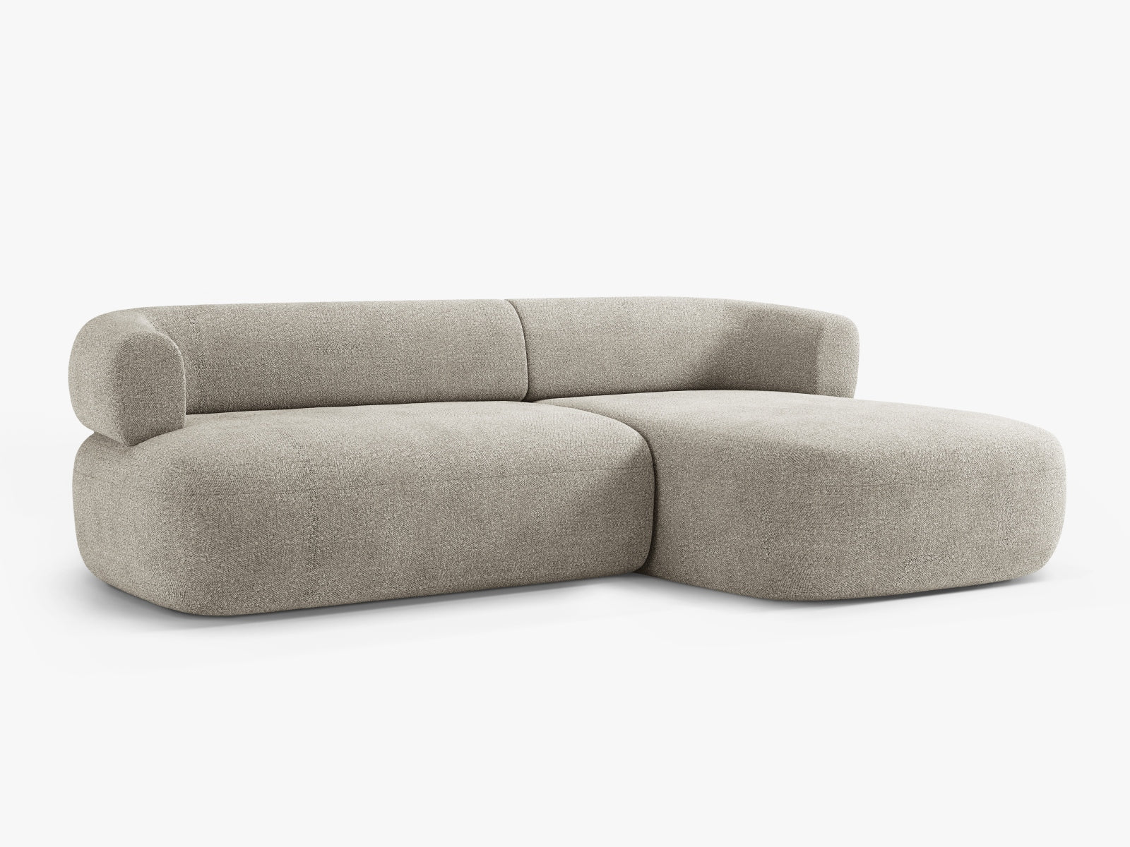 Erleben Sie das Jenny Boucle Ecksofa rechts 5 Sitzer von Micadoni – ein elegantes Möbelstück, das Stil und Gemütlichkeit in Ihr Zuhause bringt.
