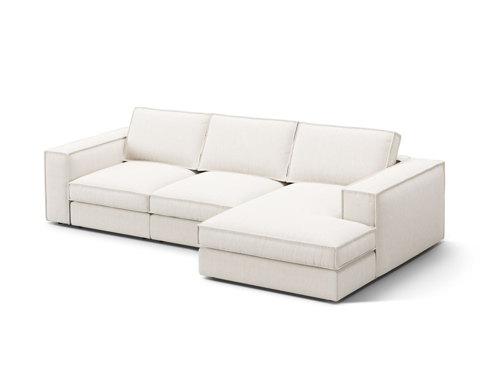 Elegantes 3-Sitzer Ecksofa rechts Pola von Micadoni in stilvollem Design, ideal für moderne Wohnräume und gemütliche Abende.