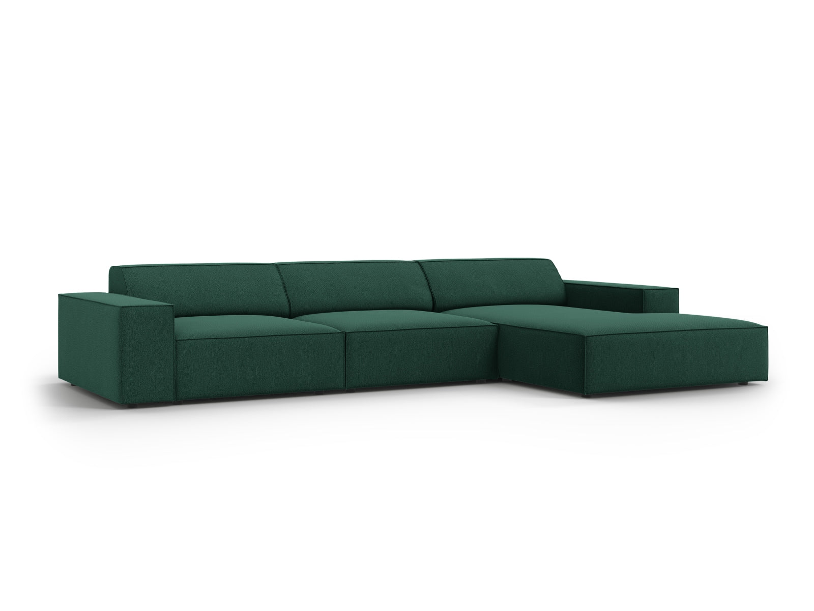Modulares Ecksofa Jodie in stilvollem Grün, perfekt für moderne Wohnzimmer. 4-Sitzer-Design von Micadoni für höchsten Komfort.