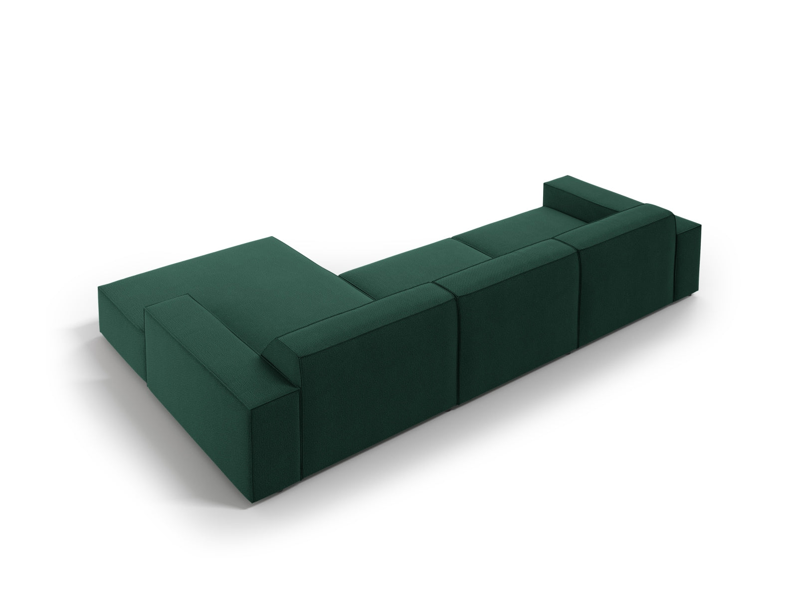 Modulares L-Sofa Jodie in modernem Grün, 4-Sitzer von Micadoni, perfekt für gemütliche und stilvolle Wohnbereiche.