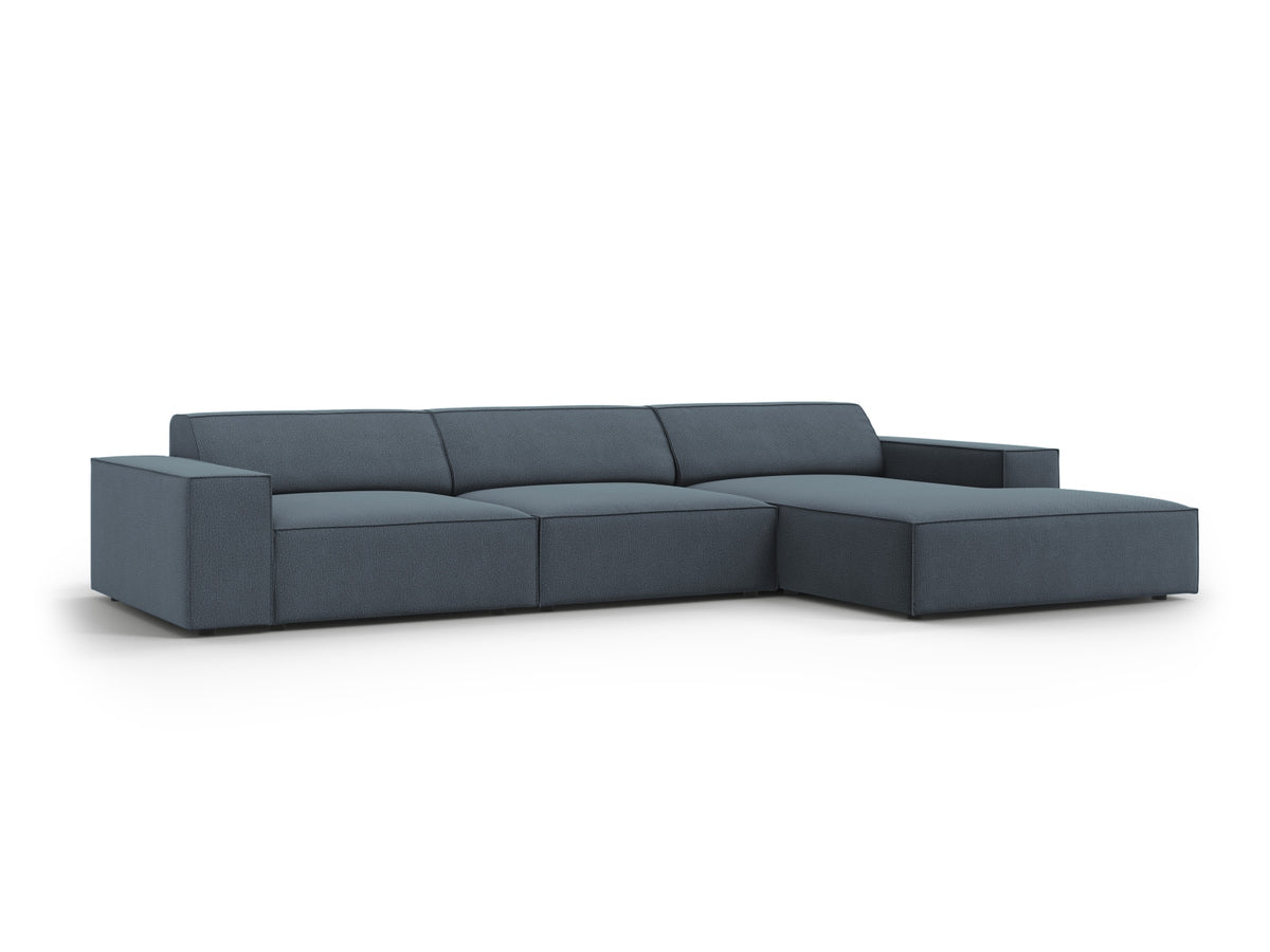 Jodie Modulares Ecksofa rechts 4 Sitzer in Blue-Megan präsentiert im Onlineshop von KAQTU Design AG. L-Sofa rechts ist von Micadoni