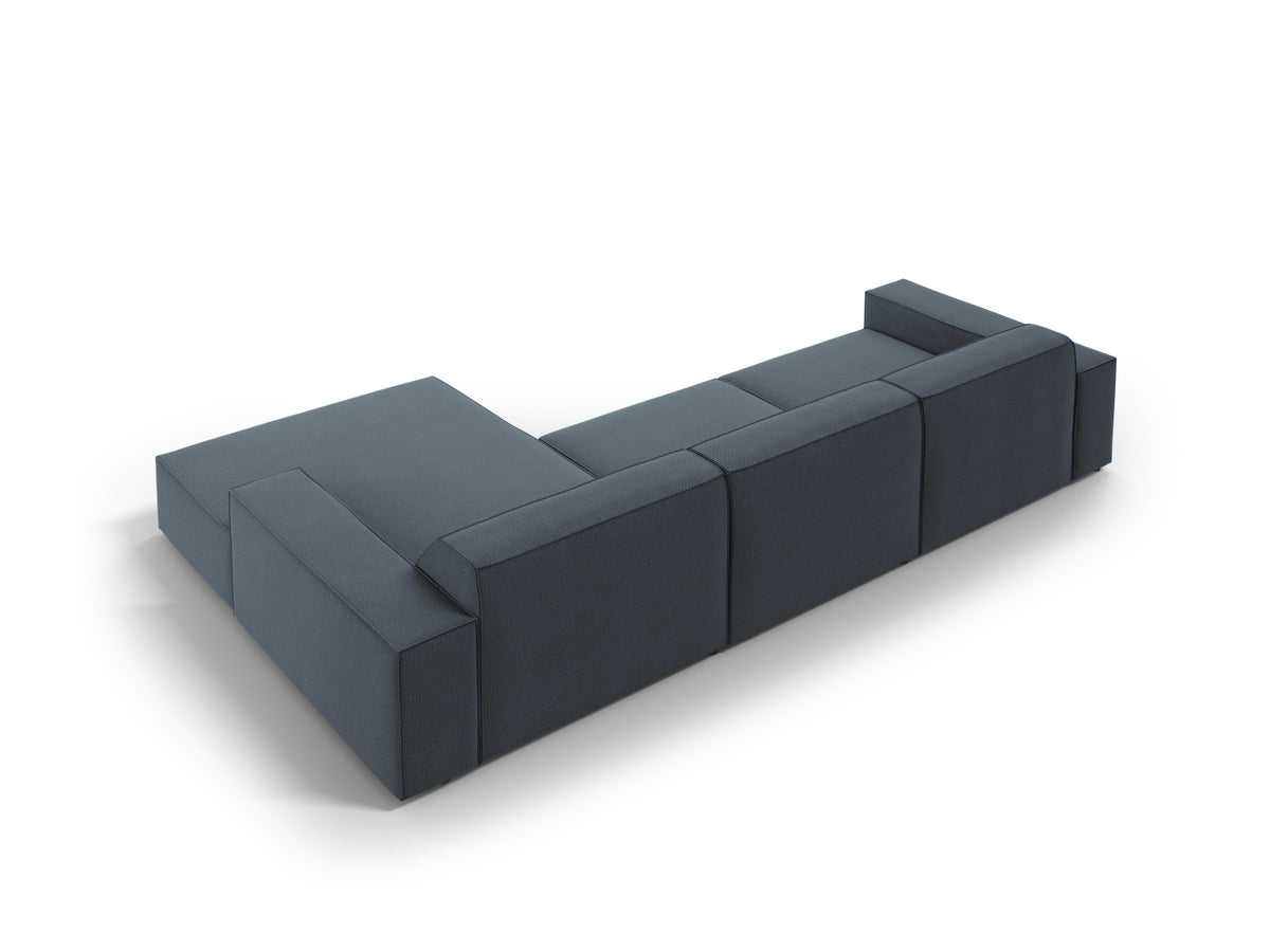 Jodie Modulares Ecksofa rechts 4 Sitzer in Blue-Megan präsentiert im Onlineshop von KAQTU Design AG. L-Sofa rechts ist von Micadoni