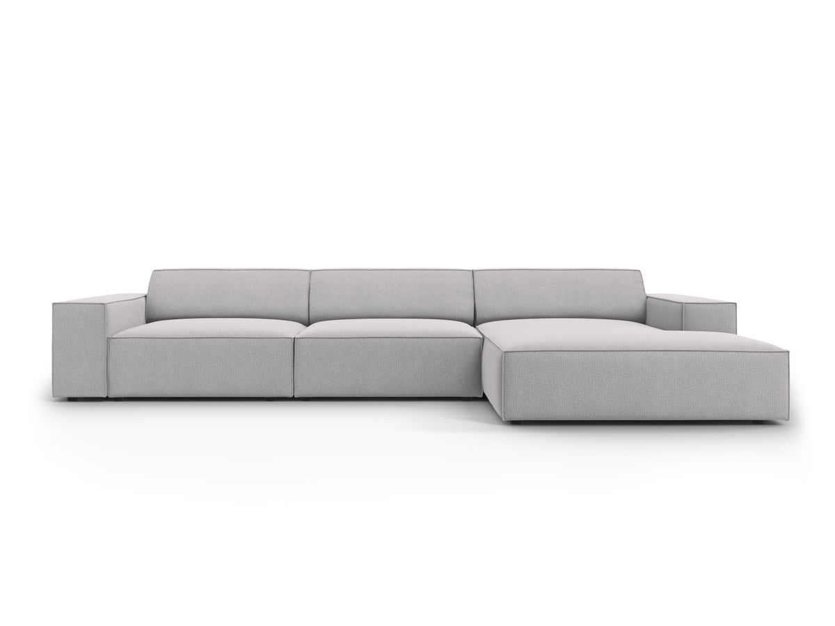 Jodie Modulares Ecksofa rechts 4 Sitzer in Light Grey-Megan präsentiert im Onlineshop von KAQTU Design AG. L-Sofa rechts ist von Micadoni