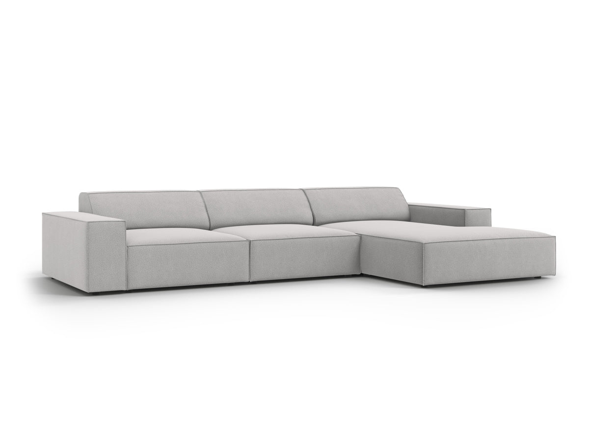 Jodie Modulares Ecksofa rechts 4 Sitzer in Light Grey-Megan präsentiert im Onlineshop von KAQTU Design AG. L-Sofa rechts ist von Micadoni