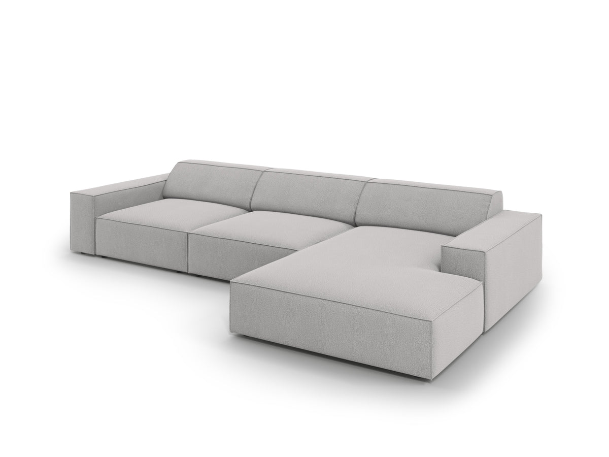 Jodie Modulares Ecksofa rechts 4 Sitzer in Light Grey-Megan präsentiert im Onlineshop von KAQTU Design AG. L-Sofa rechts ist von Micadoni