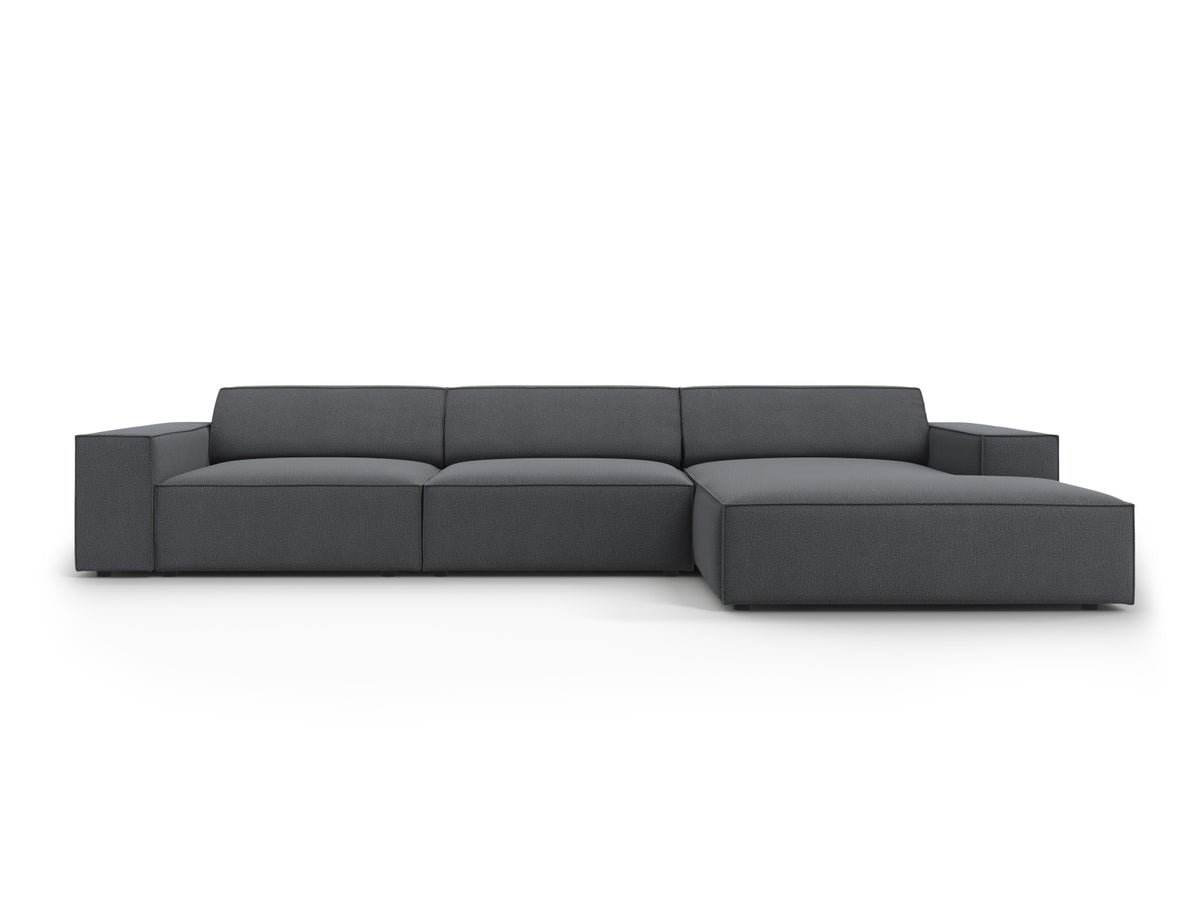 Jodie Modulares Ecksofa rechts 4 Sitzer in Dark Grey-Megan präsentiert im Onlineshop von KAQTU Design AG. L-Sofa rechts ist von Micadoni