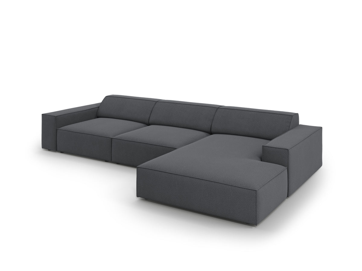 Jodie Modulares Ecksofa rechts 4 Sitzer in Dark Grey-Megan präsentiert im Onlineshop von KAQTU Design AG. L-Sofa rechts ist von Micadoni
