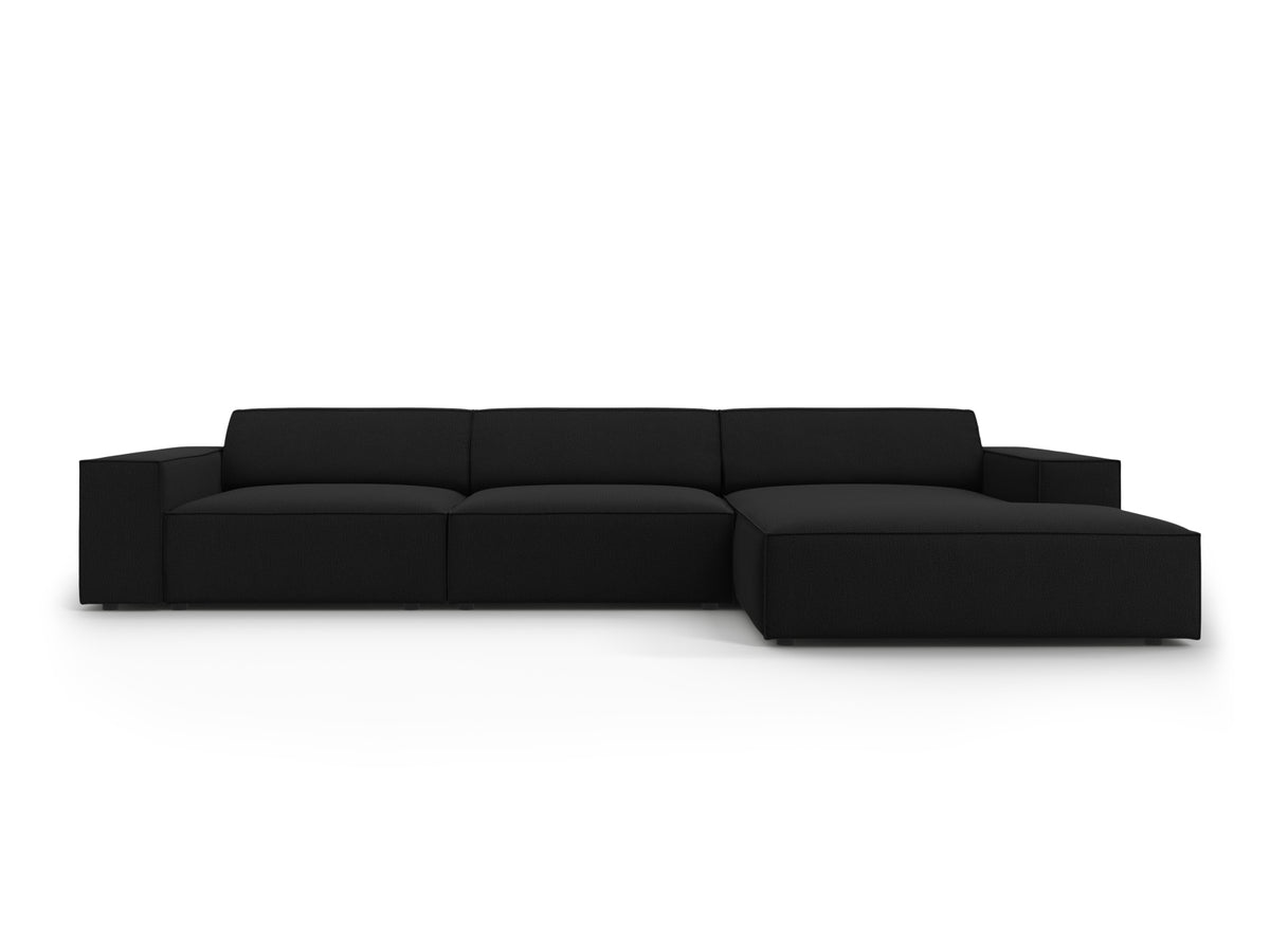 Jodie Modulares Ecksofa rechts 4 Sitzer in Black-Megan präsentiert im Onlineshop von KAQTU Design AG. L-Sofa rechts ist von Micadoni