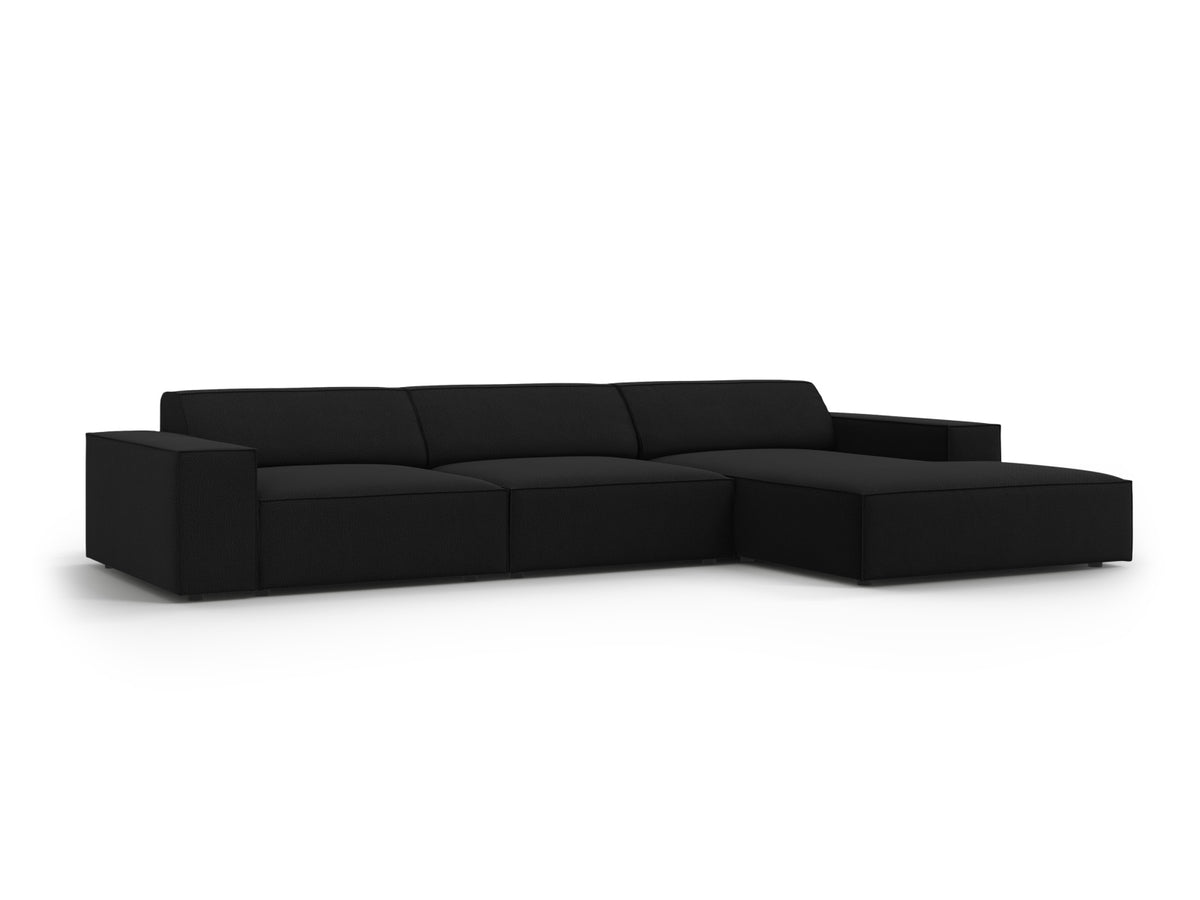 Jodie Modulares Ecksofa rechts 4 Sitzer in Black-Megan präsentiert im Onlineshop von KAQTU Design AG. L-Sofa rechts ist von Micadoni