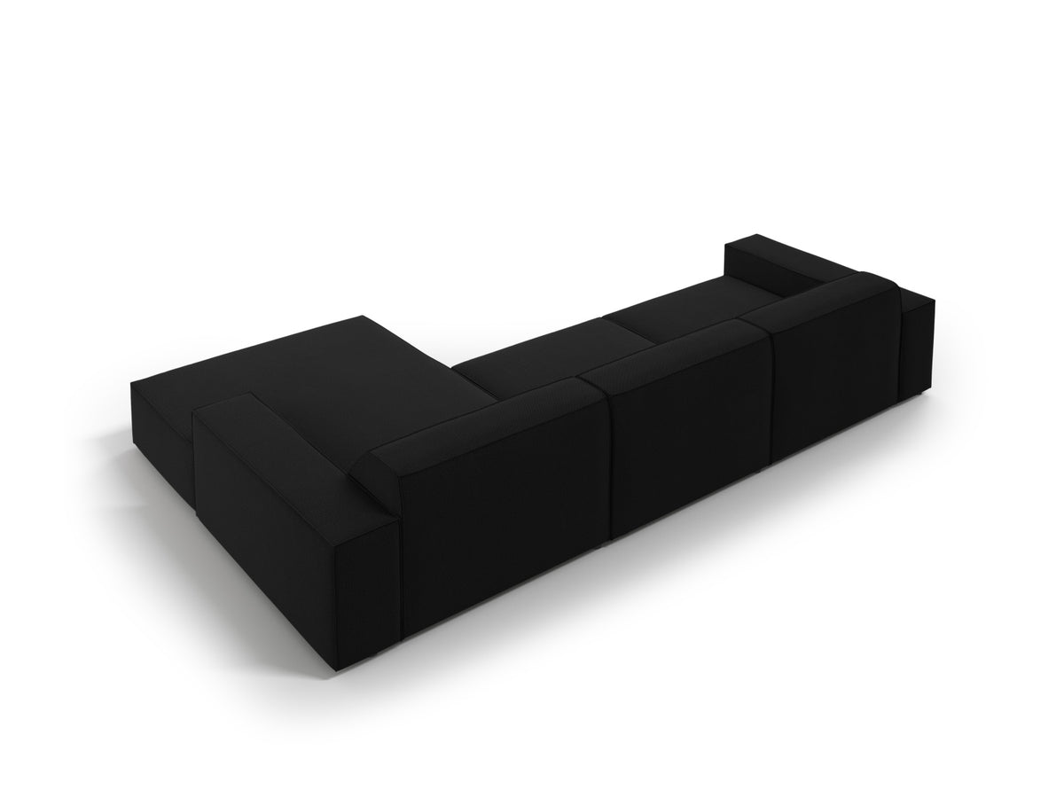 Jodie Modulares Ecksofa rechts 4 Sitzer in Black-Megan präsentiert im Onlineshop von KAQTU Design AG. L-Sofa rechts ist von Micadoni
