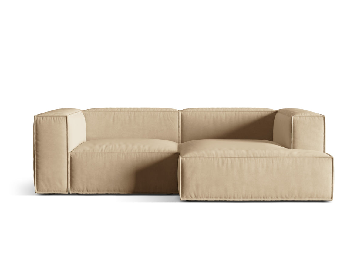 Nuria Velour Modular Ecksofa rechts 3 Sitzer in Nude-Paris präsentiert im Onlineshop von KAQTU Design AG. L-Sofa rechts ist von Micadoni