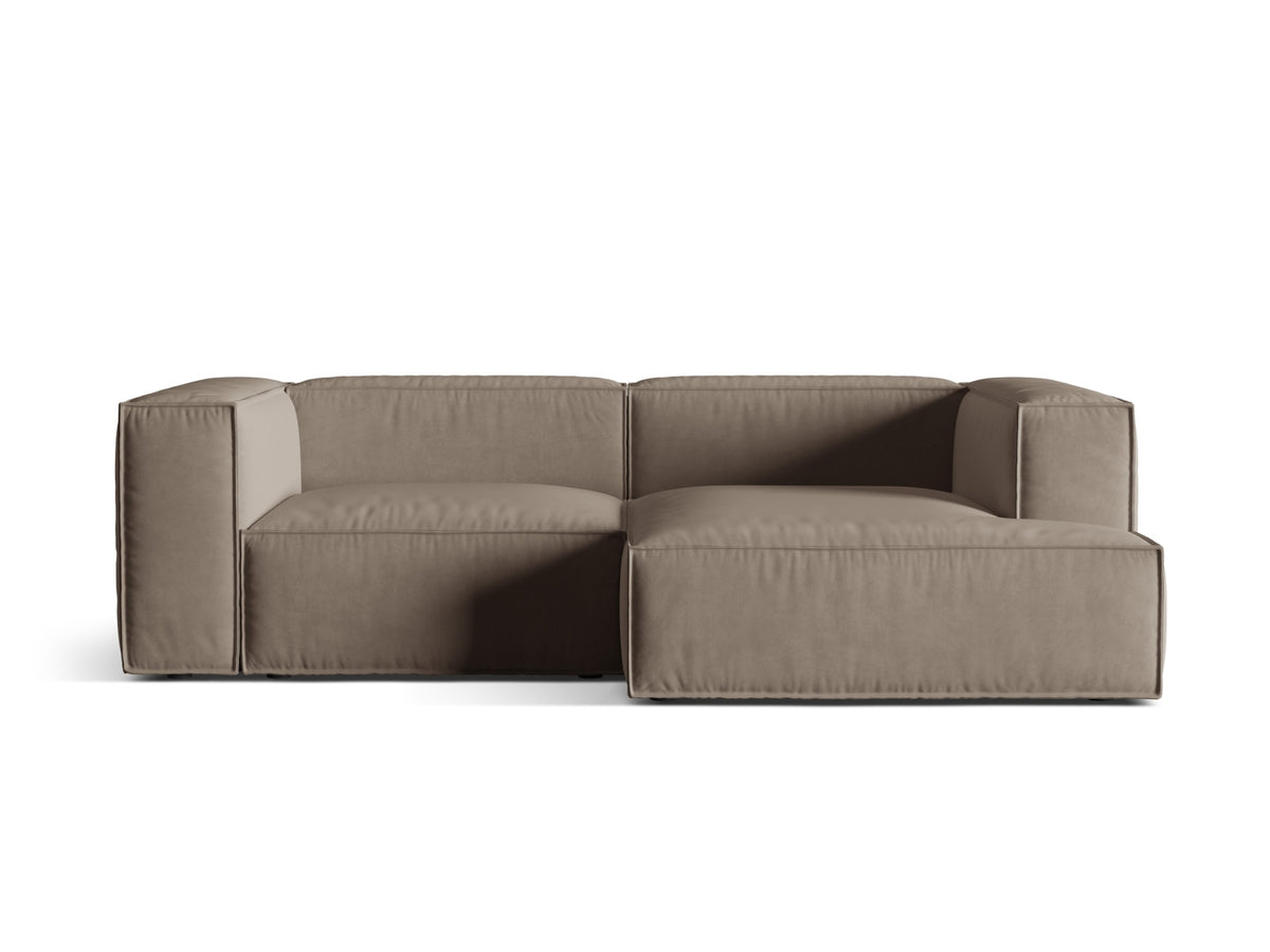 Nuria Velour Modular Ecksofa rechts 3 Sitzer in Warm grey-Paris präsentiert im Onlineshop von KAQTU Design AG. L-Sofa rechts ist von Micadoni
