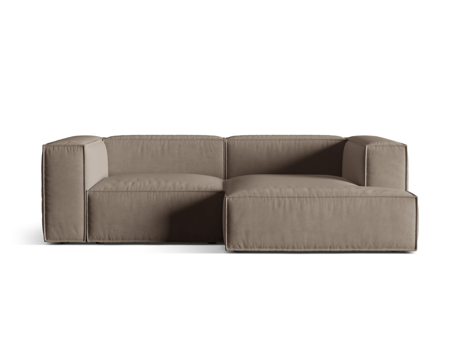 Nuria Velour Modular Ecksofa rechts 3 Sitzer in Warm grey-Paris präsentiert im Onlineshop von KAQTU Design AG. L-Sofa rechts ist von Micadoni