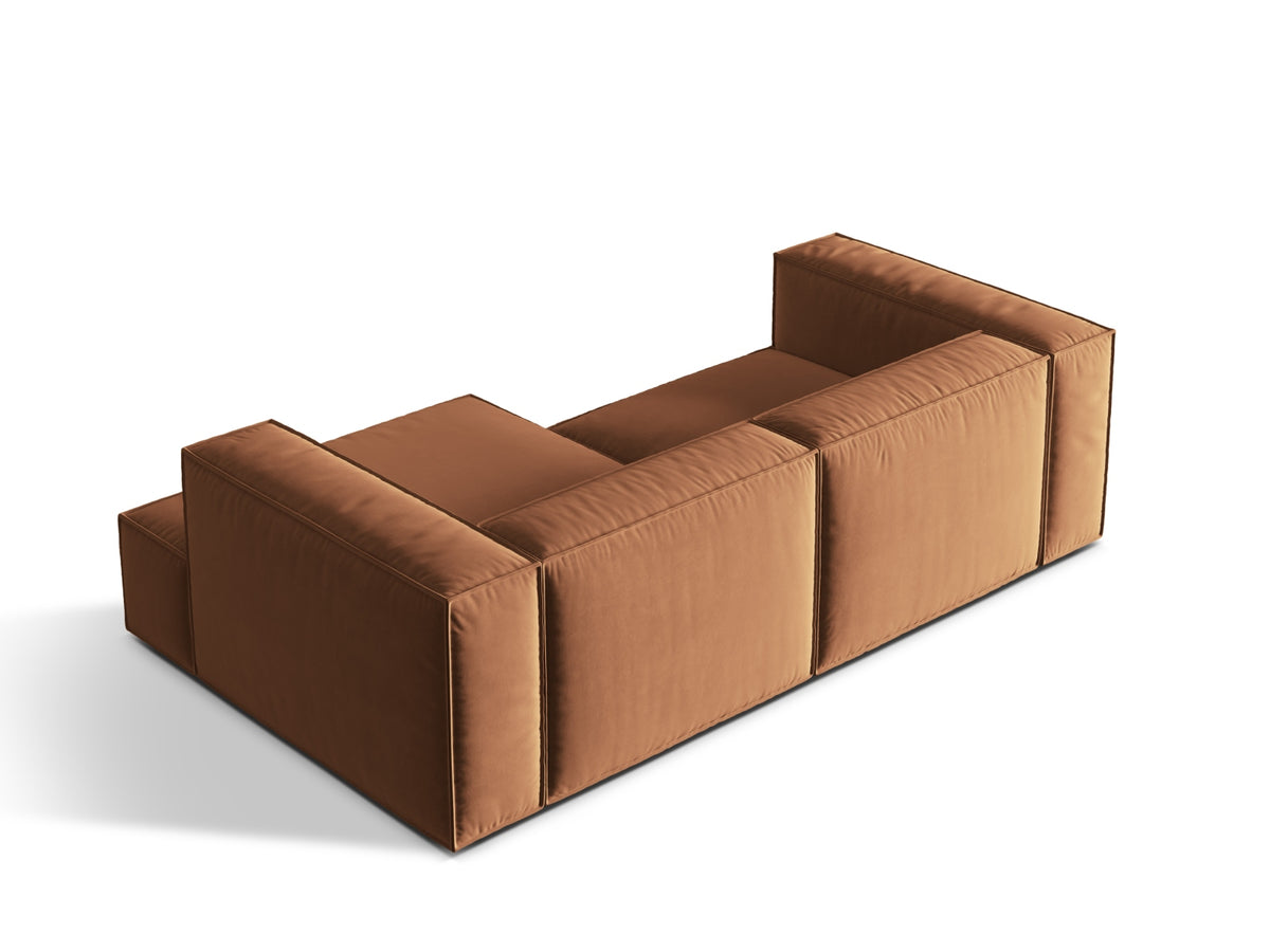 Nuria Velour Modular Ecksofa rechts 3 Sitzer in Honey-Paris präsentiert im Onlineshop von KAQTU Design AG. L-Sofa rechts ist von Micadoni
