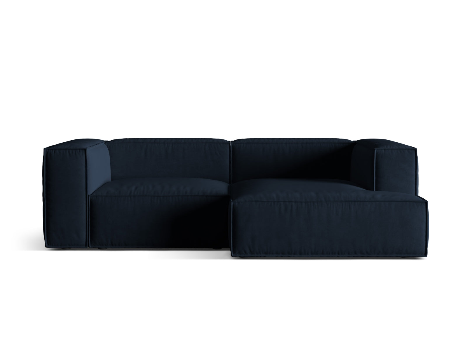 Nuria Velour Modular Ecksofa rechts 3 Sitzer in Dark Blue-Paris präsentiert im Onlineshop von KAQTU Design AG. L-Sofa rechts ist von Micadoni