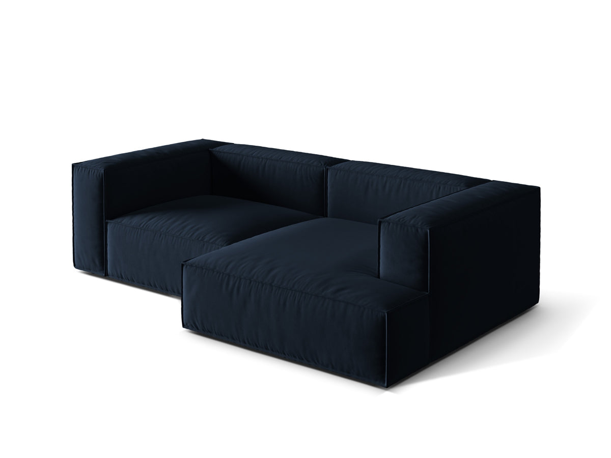 Nuria Velour Modular Ecksofa rechts 3 Sitzer in Dark Blue-Paris präsentiert im Onlineshop von KAQTU Design AG. L-Sofa rechts ist von Micadoni