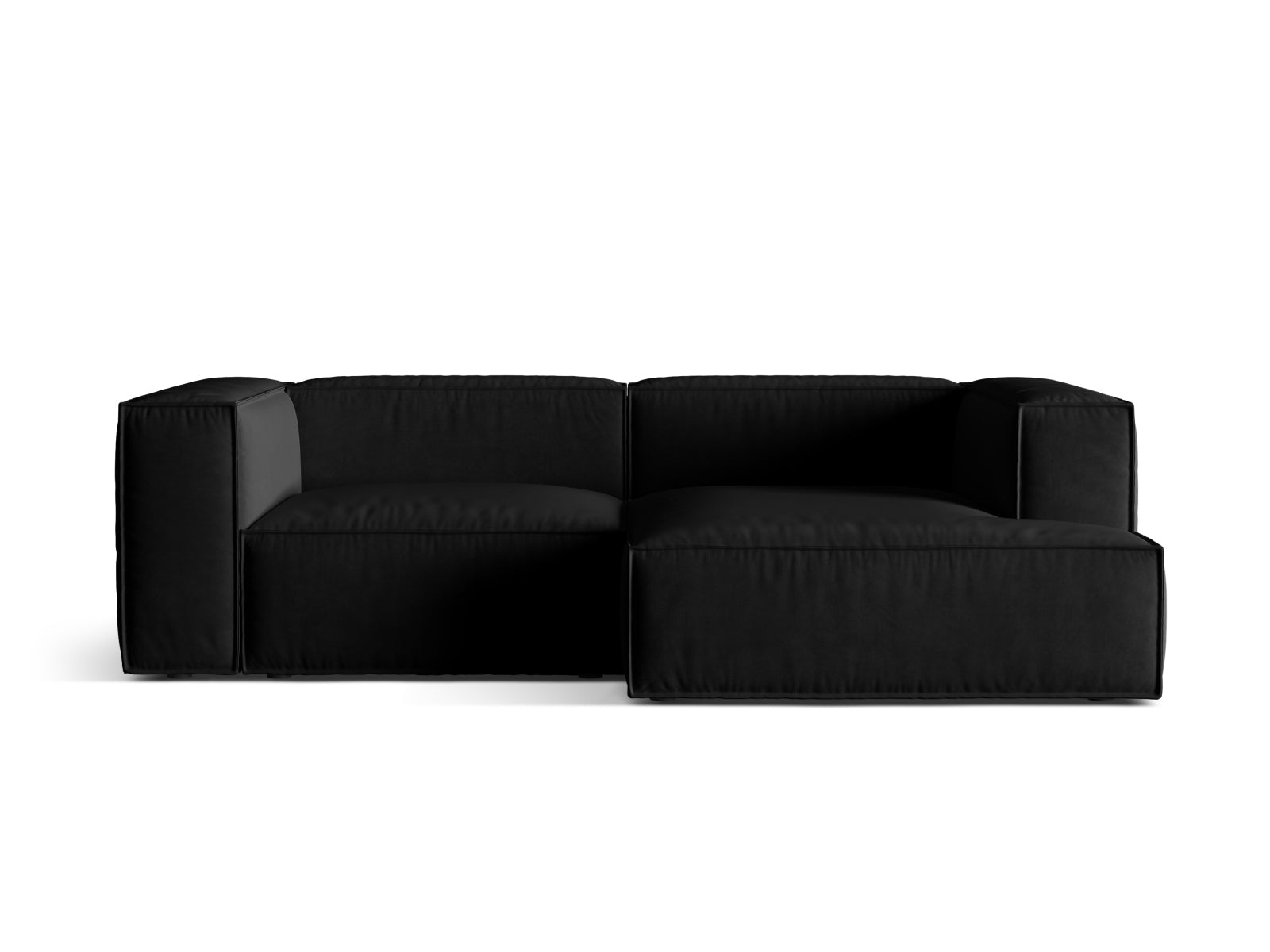 Nuria Velour Modular Ecksofa rechts 3 Sitzer in Black-Paris präsentiert im Onlineshop von KAQTU Design AG. L-Sofa rechts ist von Micadoni