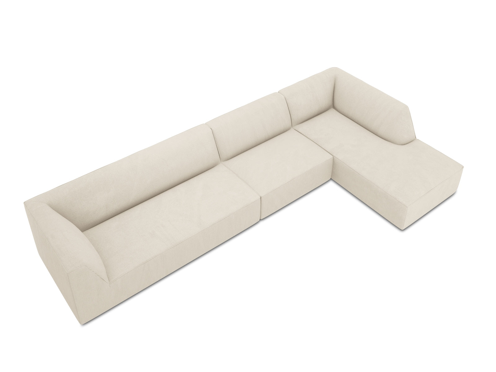 Entdecken Sie das Ruby Ecksofa rechts 5 Sitzer von Micadoni – stilvolles Design, optimaler Komfort und anpassbare Module für Ihr modernes Wohnzimmer.