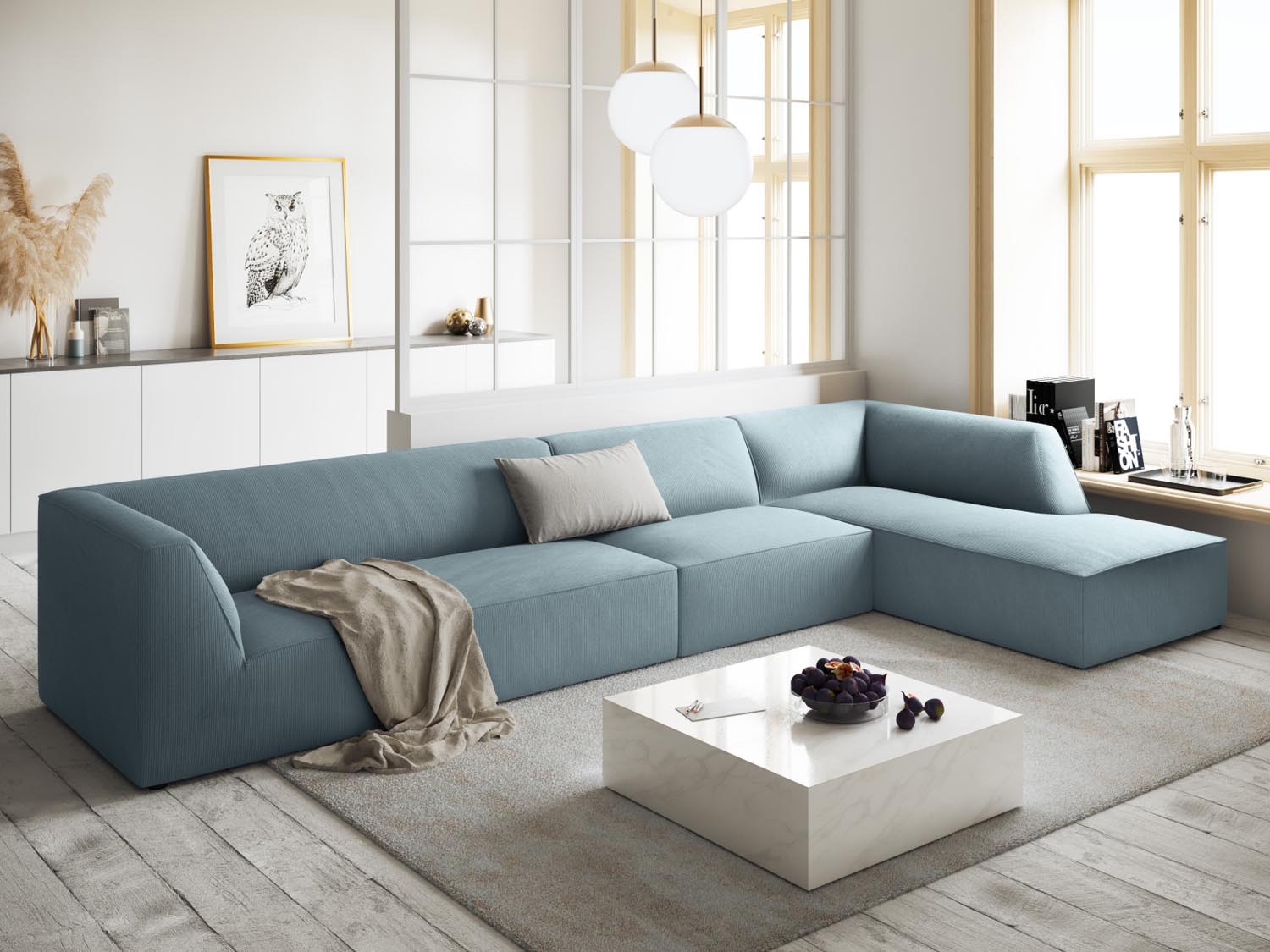 Elegantes Ruby Ecksofa in stilvollem Design, 5-Sitzer, rechtsseitig, ideal für moderne Wohnräume, präsentiert von Micadoni.