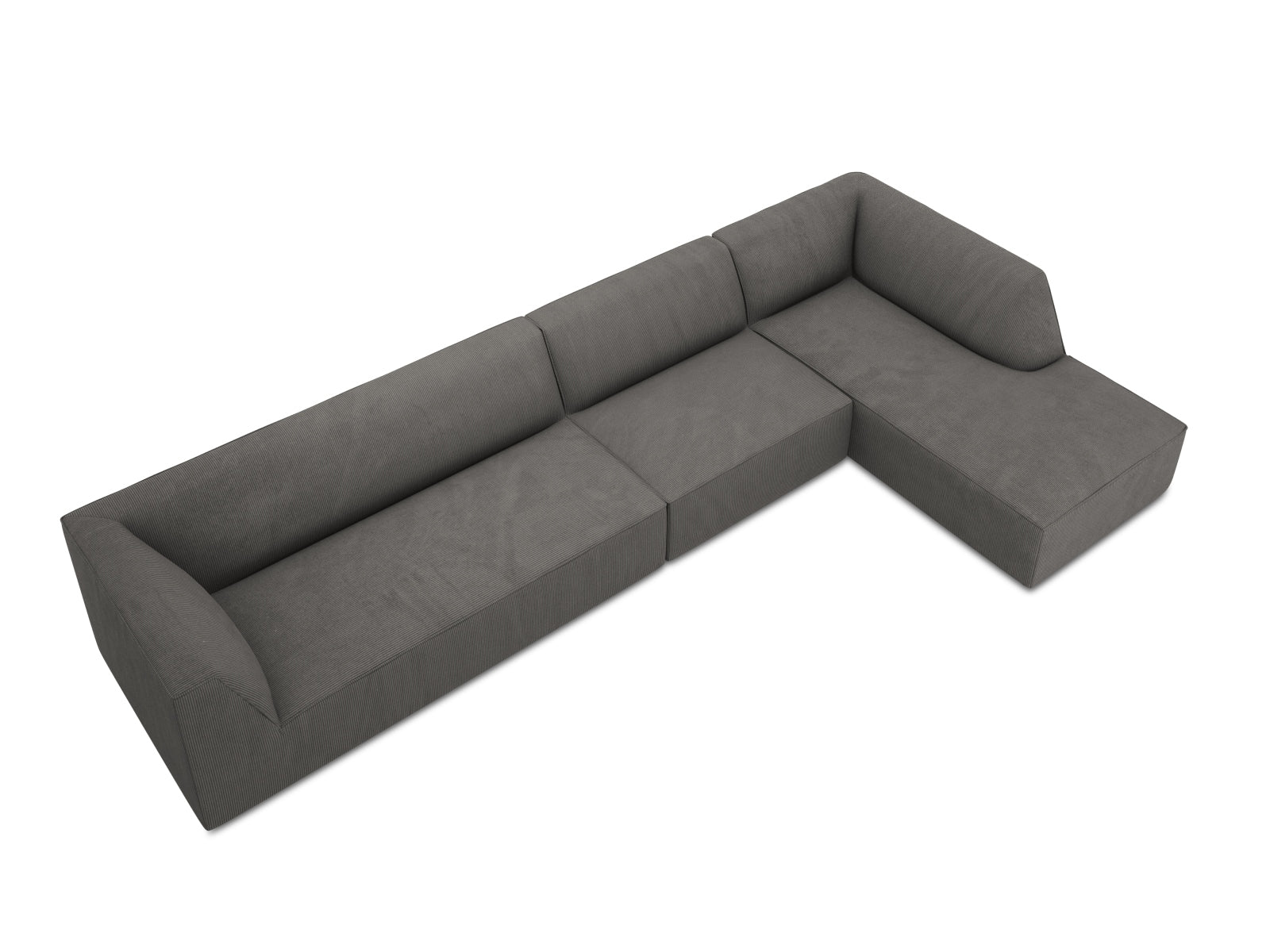 Elegantes Ruby Ecksofa in stilvollem Dunkelgrau, 5-Sitzer, perfekt für gemütliche Abende und moderne Wohnkonzepte.