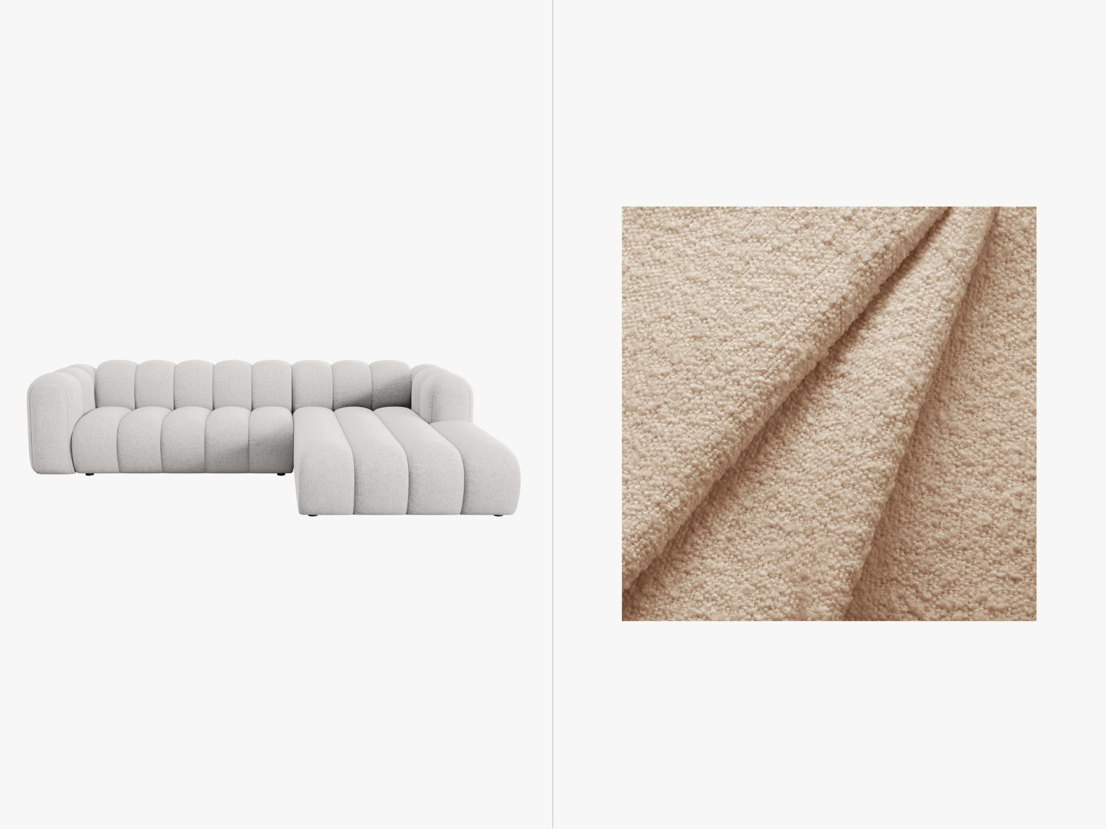 Lupine Modulares Ecksofa rechts 4 Sitzer in Beige-Baloo präsentiert im Onlineshop von KAQTU Design AG. L-Sofa rechts ist von Micadoni