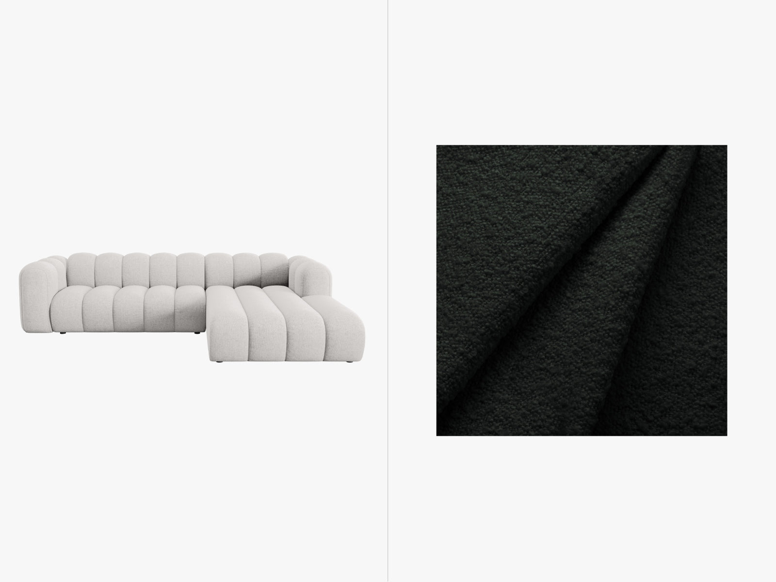 Lupine Modulares Ecksofa rechts 4 Sitzer in Black-Baloo präsentiert im Onlineshop von KAQTU Design AG. L-Sofa rechts ist von Micadoni