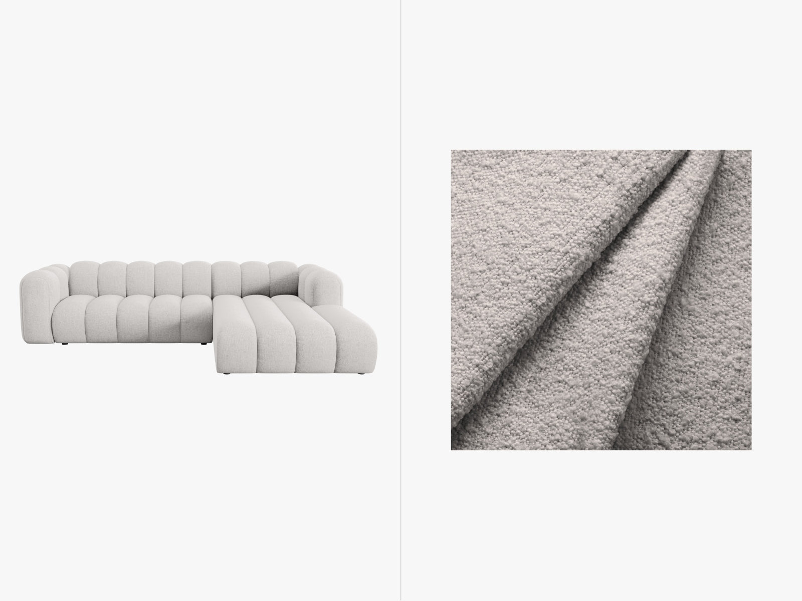 Lupine Modulares Ecksofa rechts 4 Sitzer in Light Grey-Baloo präsentiert im Onlineshop von KAQTU Design AG. L-Sofa rechts ist von Micadoni