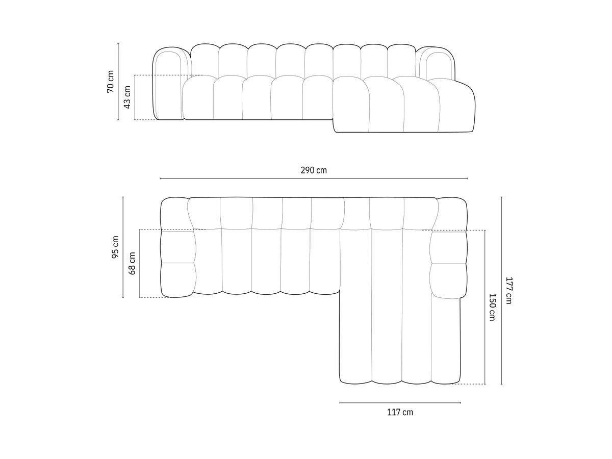 Lupine Modulares Ecksofa rechts 4 Sitzer in Light Grey-Baloo präsentiert im Onlineshop von KAQTU Design AG. L-Sofa rechts ist von Micadoni