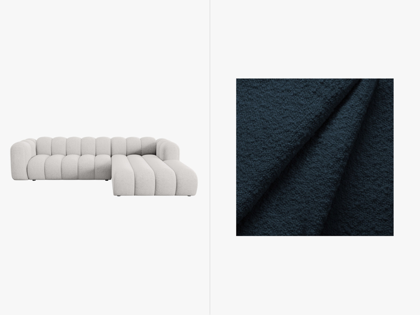 Lupine Modulares Ecksofa rechts 4 Sitzer in Dark Blue-Baloo präsentiert im Onlineshop von KAQTU Design AG. L-Sofa rechts ist von Micadoni