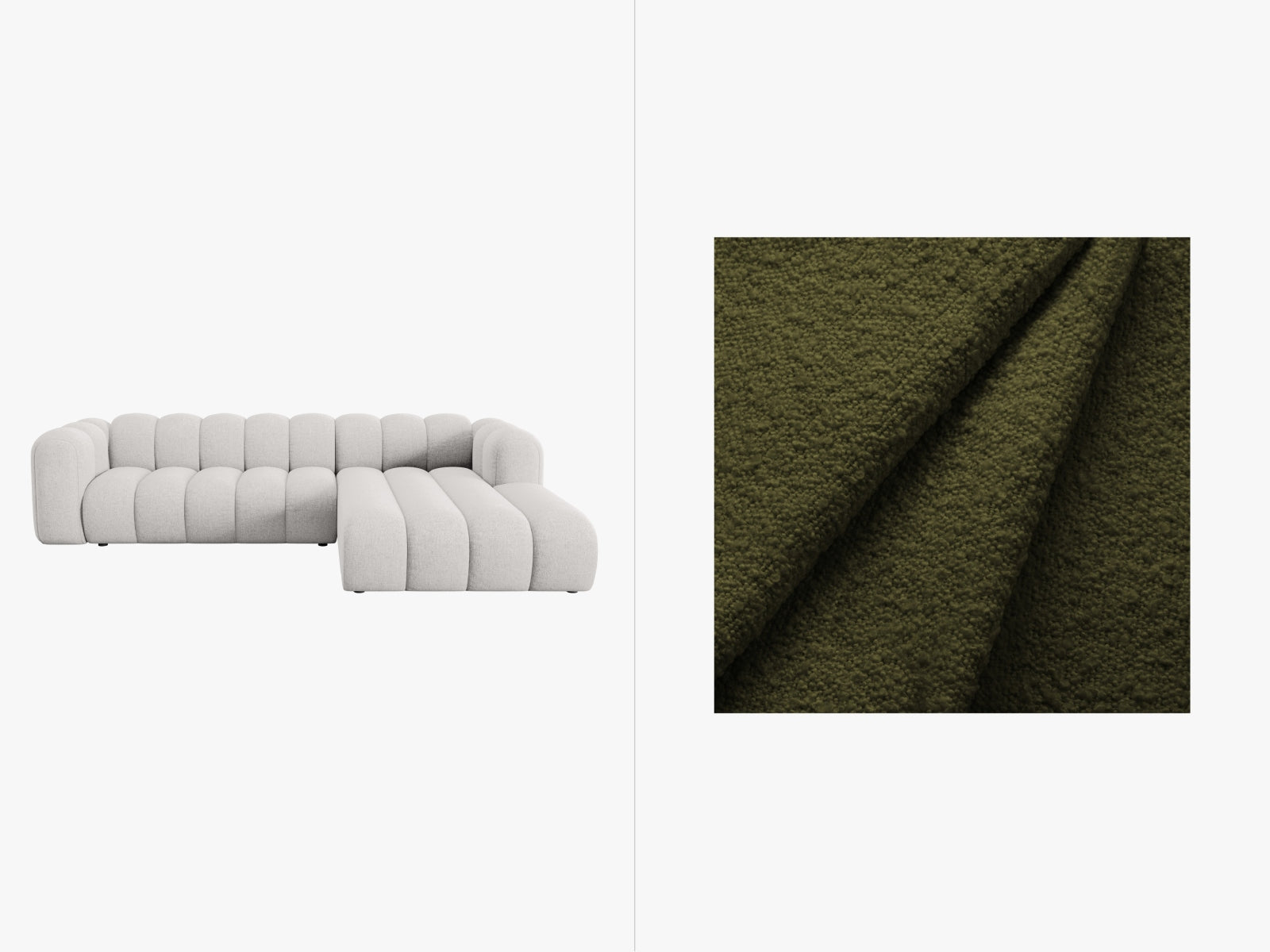 Lupine Modulares Ecksofa rechts 4 Sitzer in Dark Olive Green-Baloo präsentiert im Onlineshop von KAQTU Design AG. L-Sofa rechts ist von Micadoni