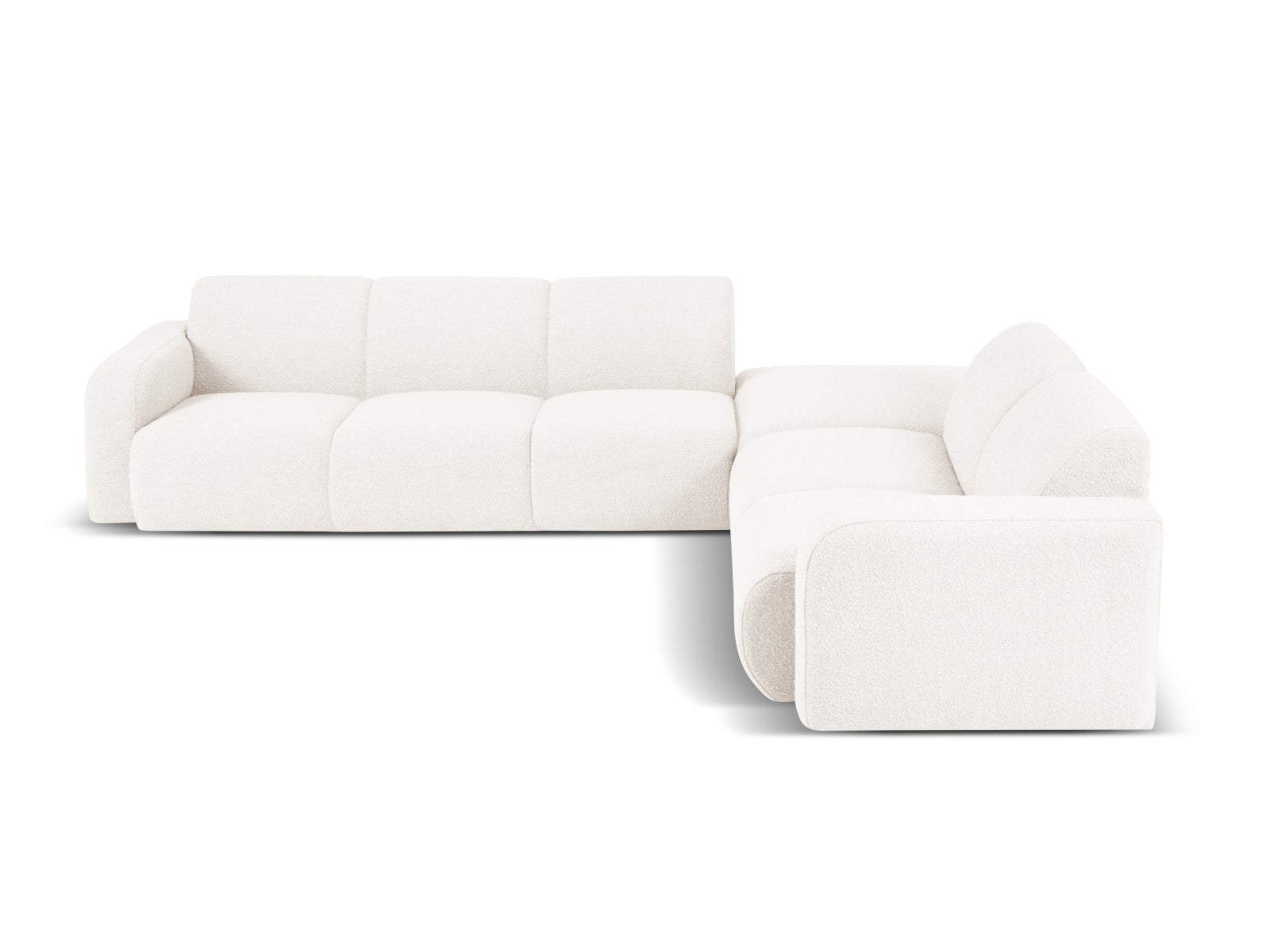 Entdecken Sie das stilvolle Molino Boucle Ecksofa rechts 6 Sitzer von Micadoni – ideal für Komfort und Eleganz in Ihrem Wohnraum.