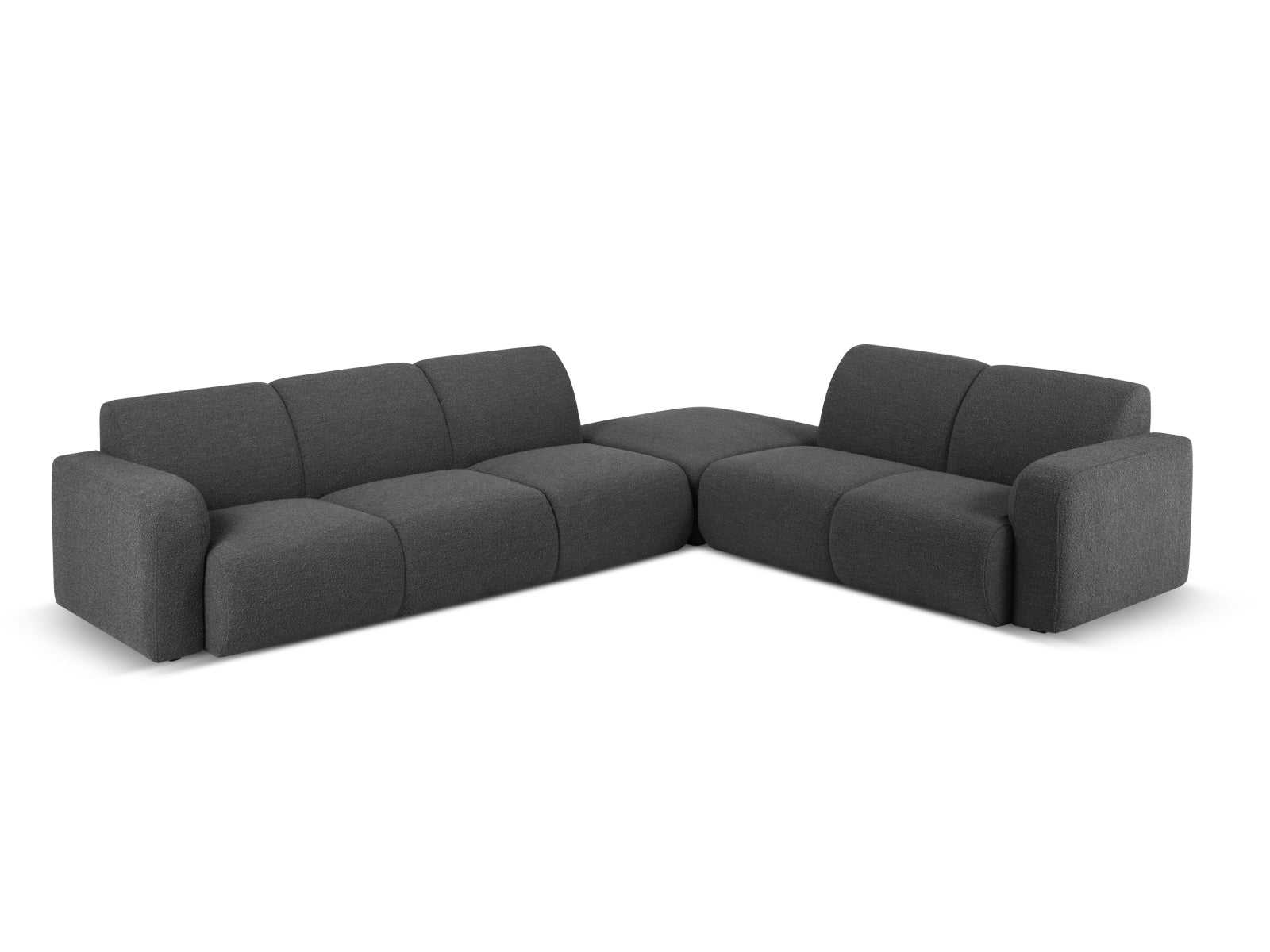 Molino Boucle Ecksofa rechts 6 Sitzer in Dark Grey-Baloo präsentiert im Onlineshop von KAQTU Design AG. Ecksofa rechts ist von Micadoni