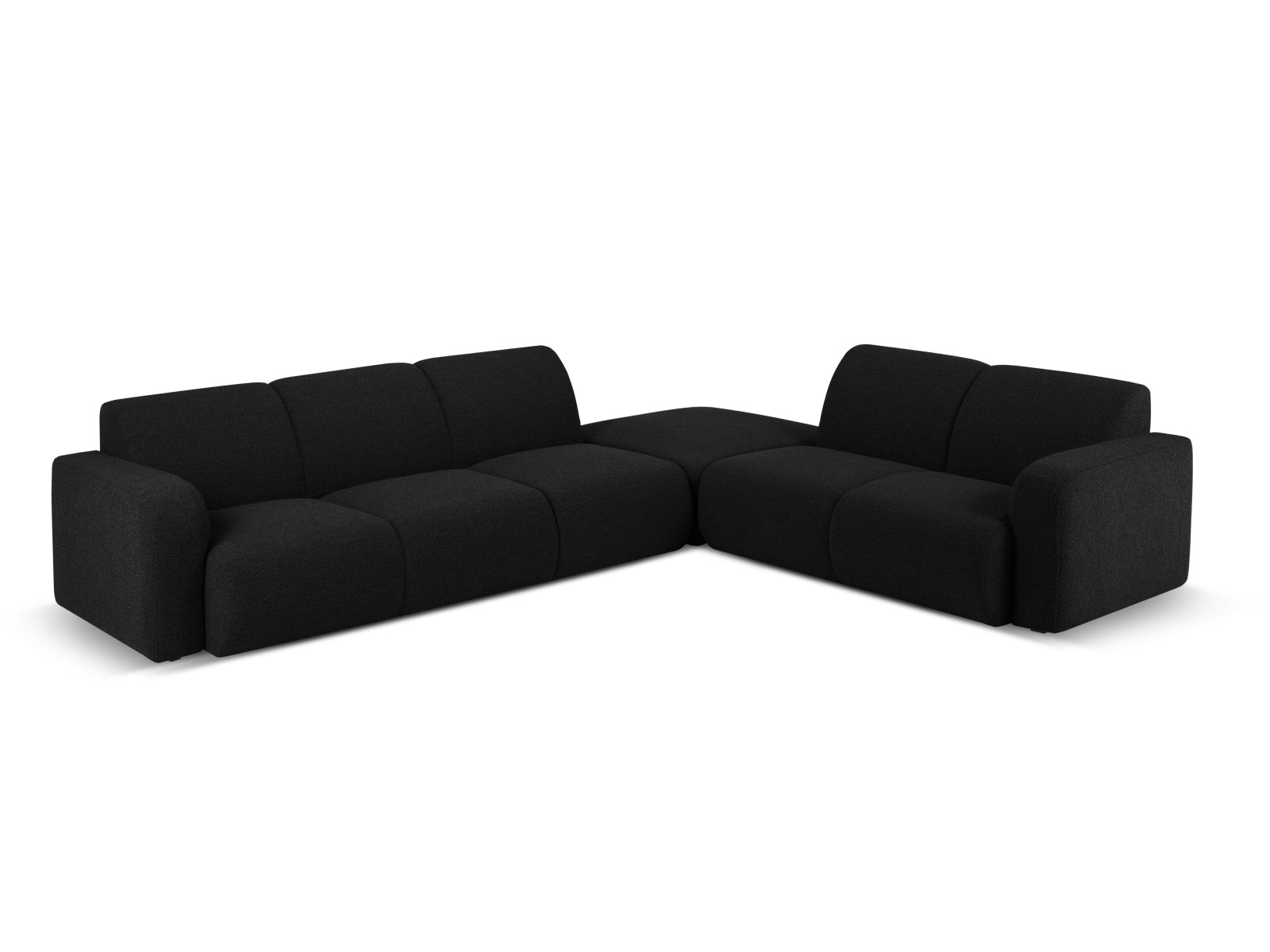Molino Boucle Ecksofa rechts 6 Sitzer in Black-Baloo präsentiert im Onlineshop von KAQTU Design AG. Ecksofa rechts ist von Micadoni