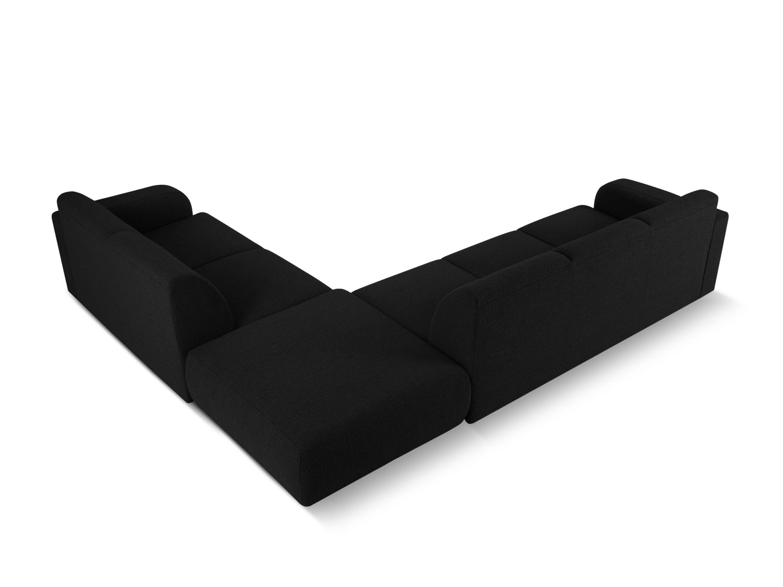 Erleben Sie das elegante Molino Boucle Ecksofa rechts 6 Sitzer von Micadoni – der perfekte Ort für gesellige Abende und stilvolle Entspannung.