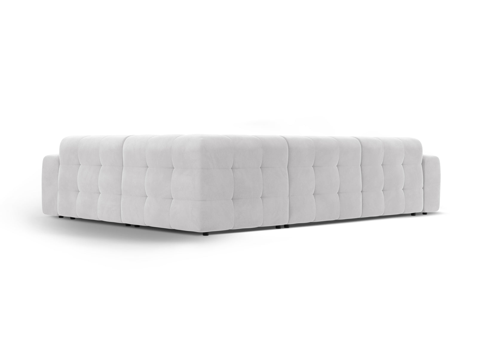 Elegantes Kendal Velour Ecksofa in dezentem Grau, ideal für große Räume. 6-Sitzer von Micadoni bietet eine harmonische Kombination aus Design und Bequemlichkeit.