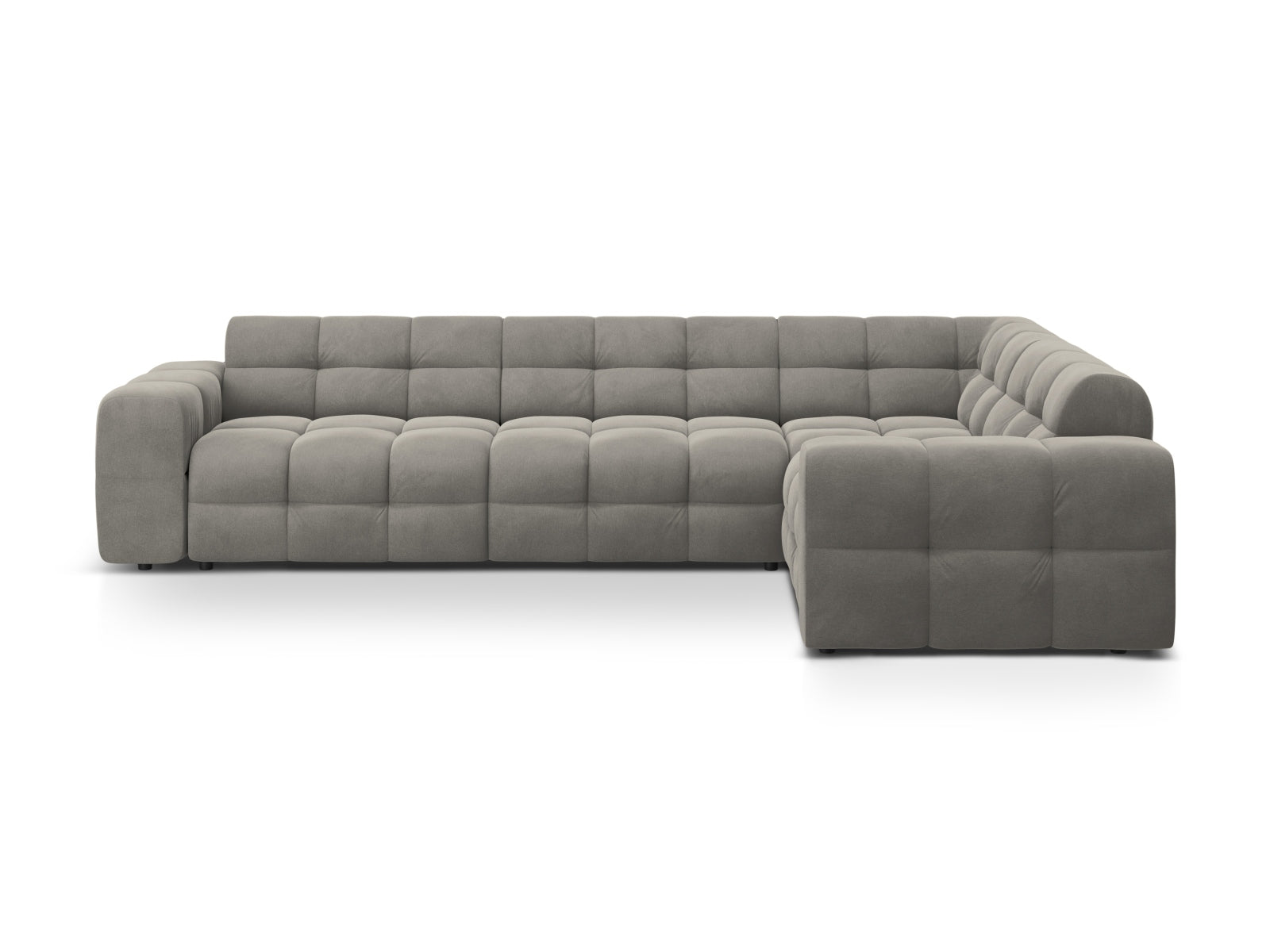 Kendal Velour Ecksofa rechts 6 Sitzer in Dark Grey präsentiert im Onlineshop von KAQTU Design AG. Ecksofa rechts ist von Micadoni