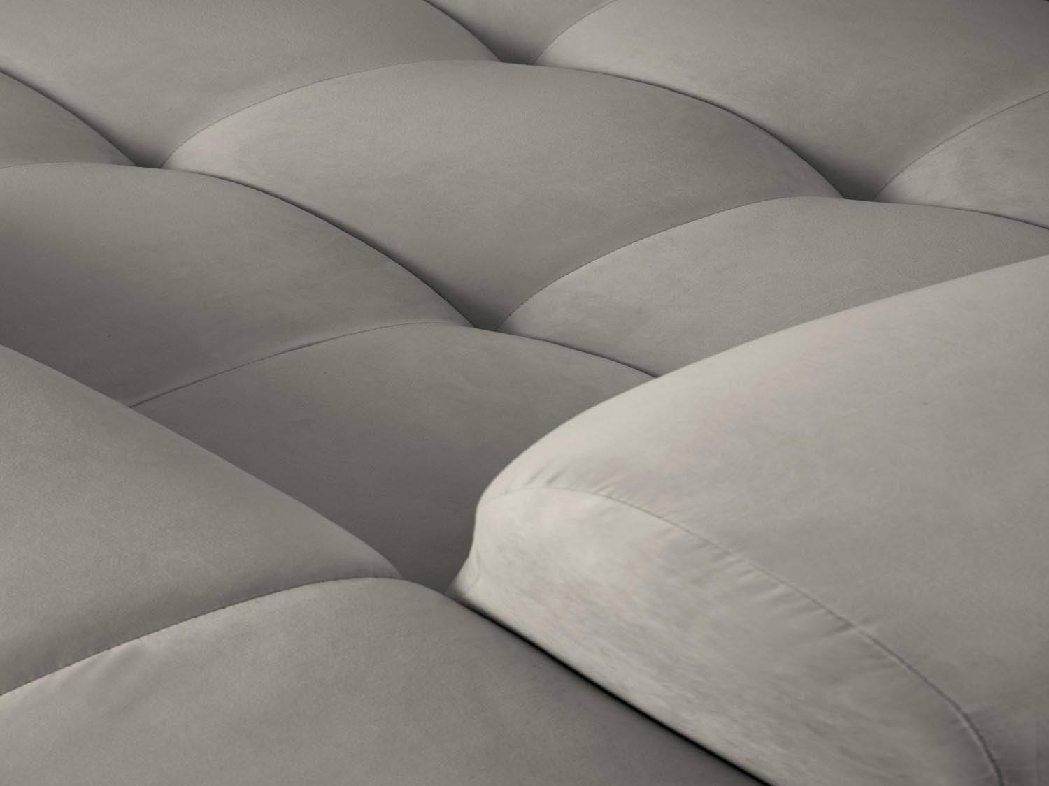 Elegantes Kendal Velour Ecksofa in dunklem Grau, 6-Sitzer von Micadoni, ideal für komfortable und stilvolle Wohnlandschaften.