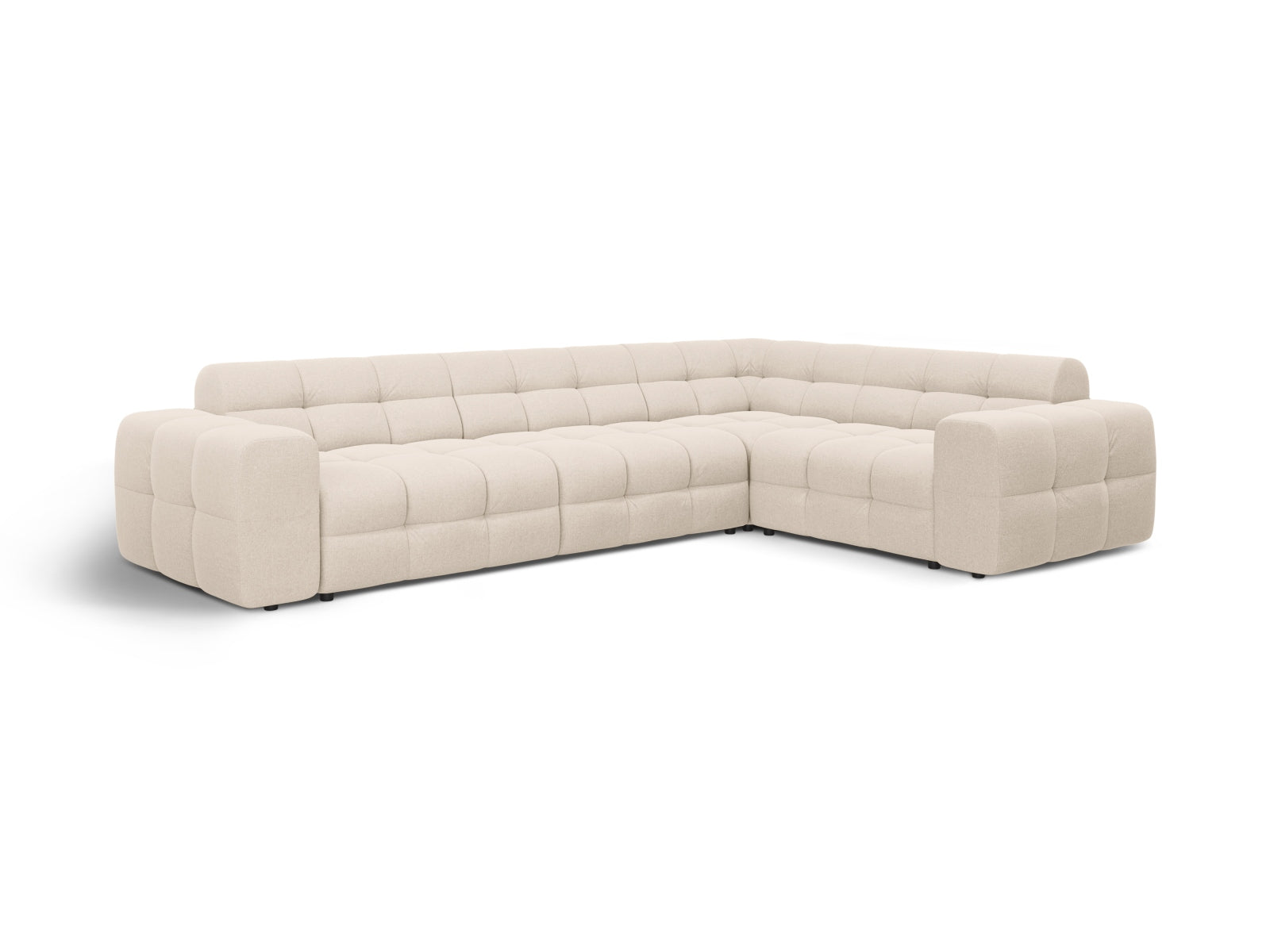 Erleben Sie das Kendal Ecksofa rechts 6 Sitzer von Micadoni – elegantes Velours, modernes Design und optimaler Komfort für Ihr Wohnzimmer.