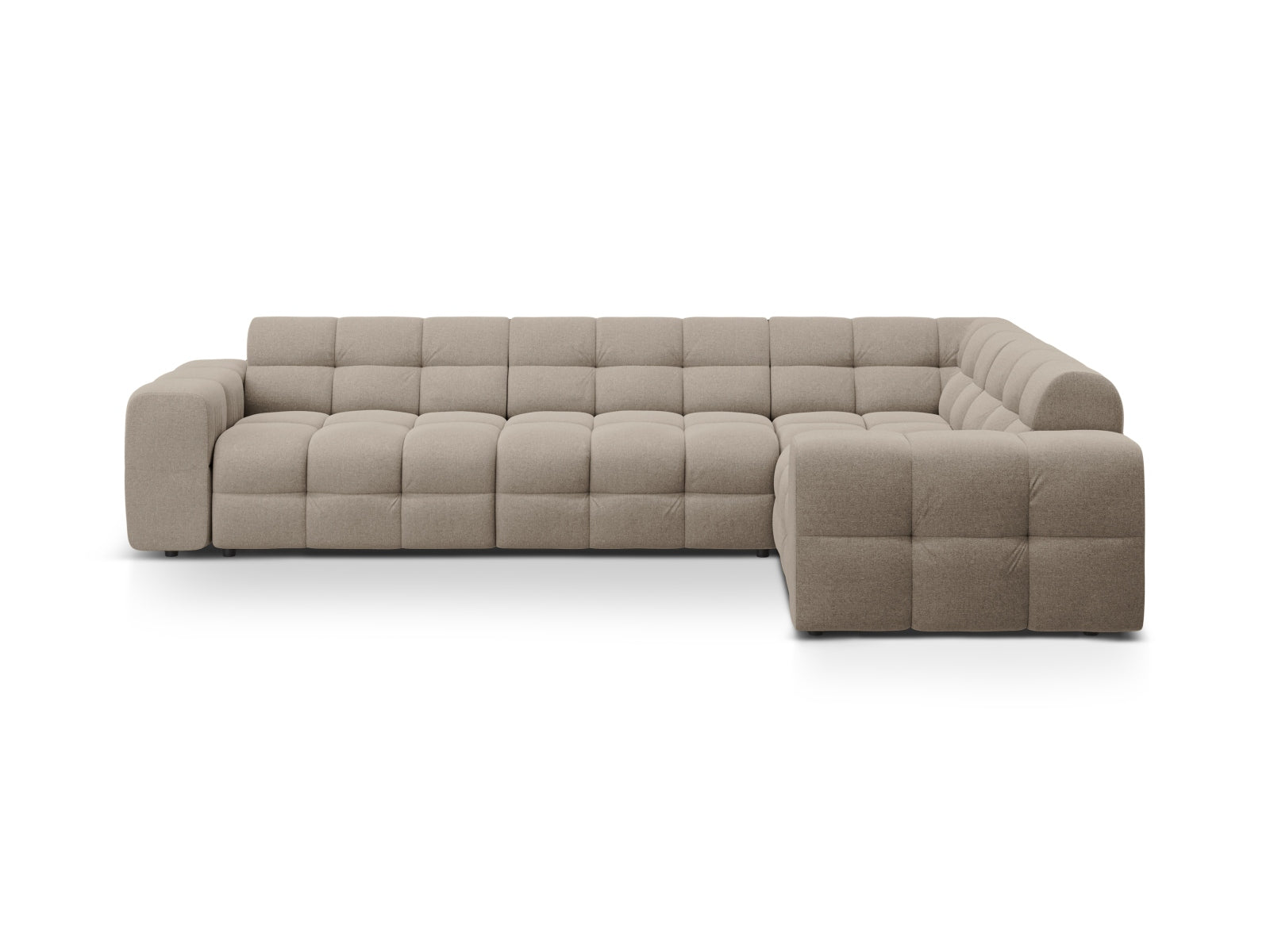 Kendal Ecksofa rechts 6 Sitzer in Dark Beige präsentiert im Onlineshop von KAQTU Design AG. Ecksofa rechts ist von Micadoni